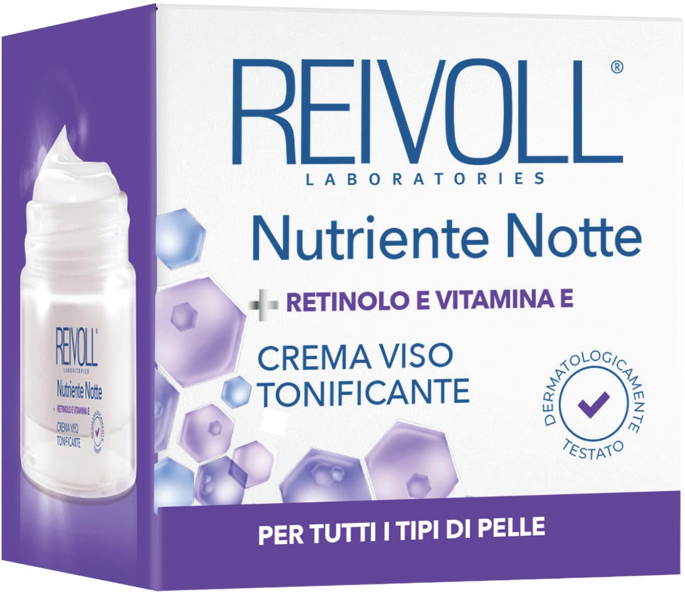 Crema nutriente notte retinolo e vitamina e 50ml reivoll – immagine 2