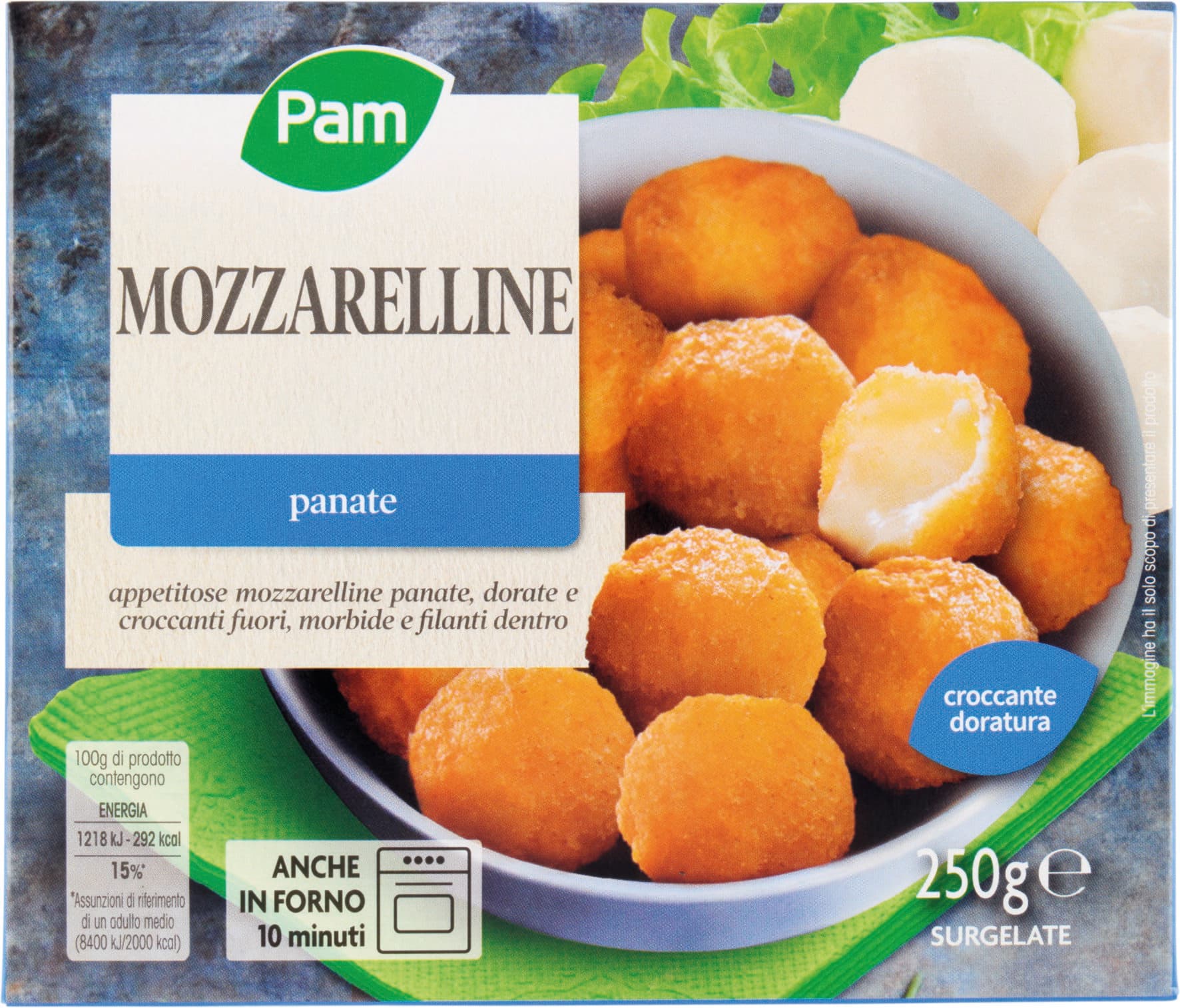 PAM PANORAMA Mozzarelline Panate surgelate 250 g – immagine 2
