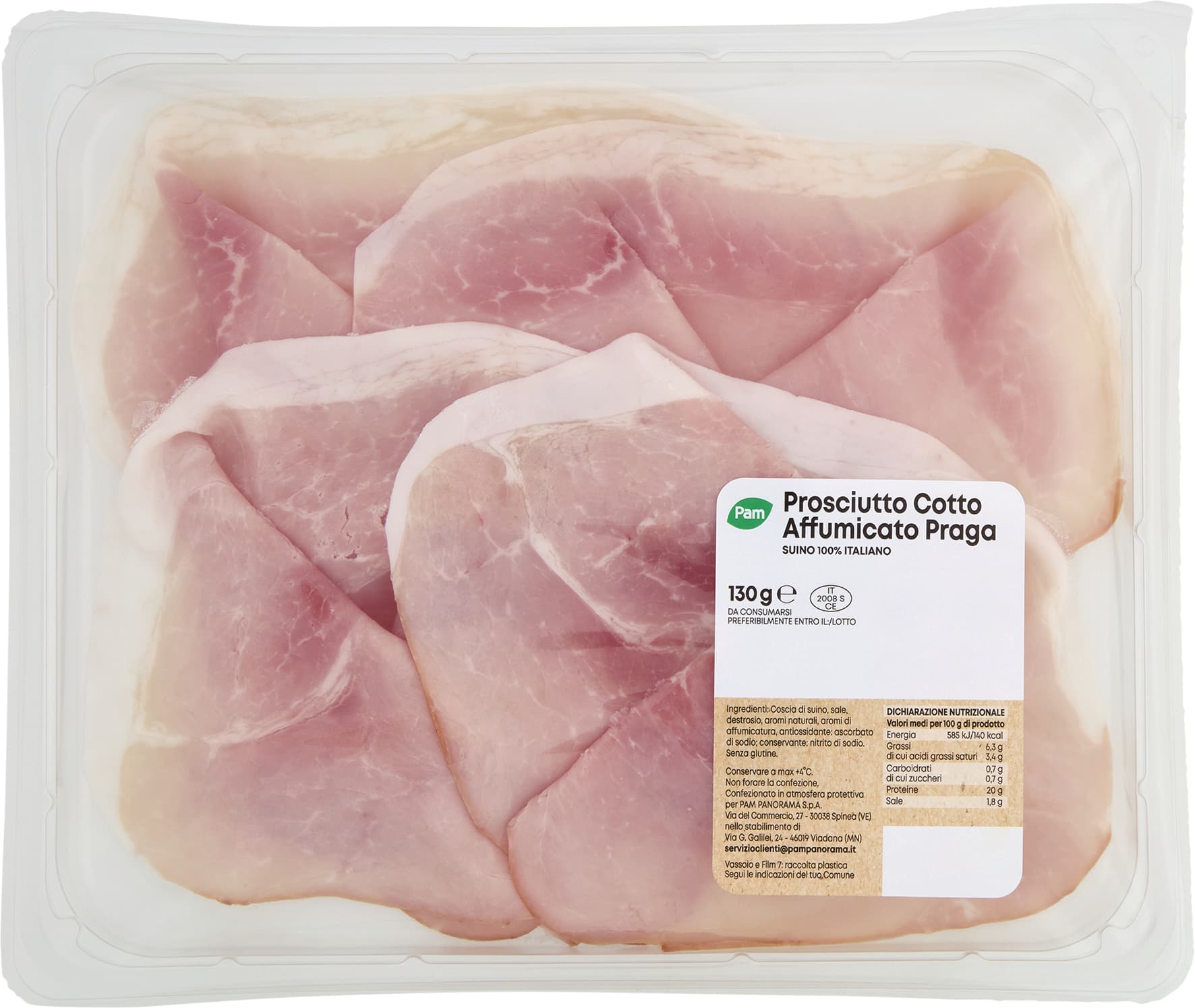 PAM Prosciutto Cotto Affumicato Praga 130 g – immagine 2