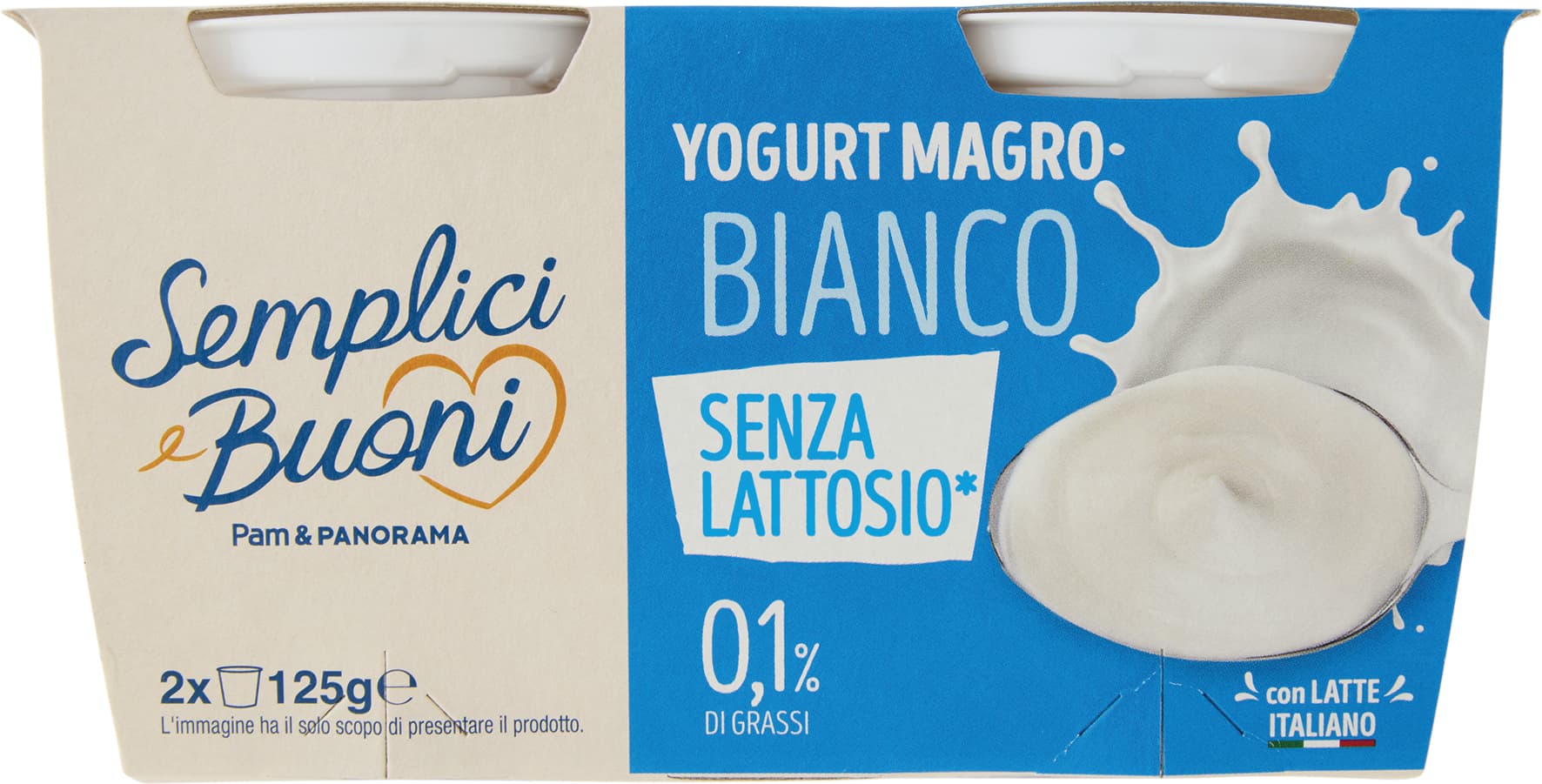 SEMPLICI E BUONI Senza Lattosio Yogurt Magro Bianco 2 x 125 g – immagine 2