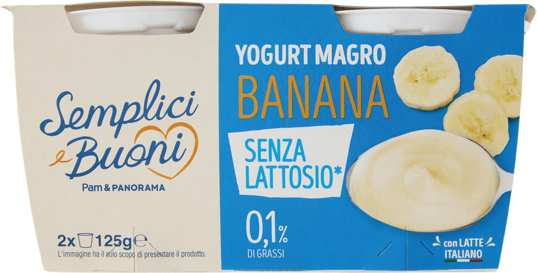 SEMPLICI E BUONI Senza Lattosio Yogurt Magro Banana 2 x 125 g – immagine 2