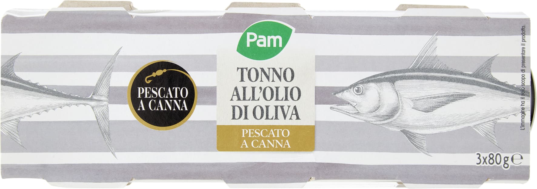 PAM Tonno all'Olio di Oliva Pescato a Canna 3 x 80 g – immagine 2