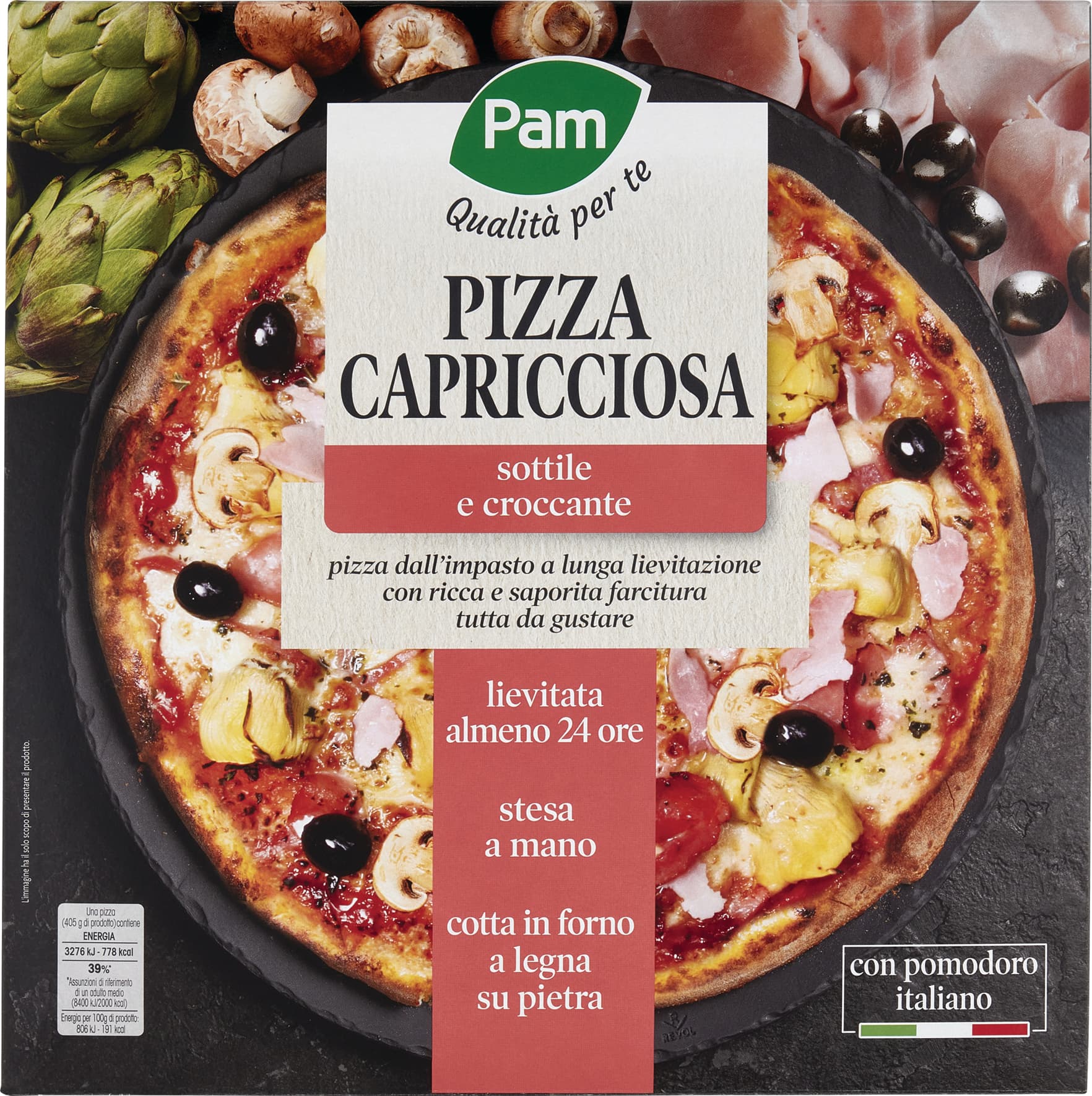 PAM Qualità per te Pizza Capricciosa Surgelata 405 g – immagine 2