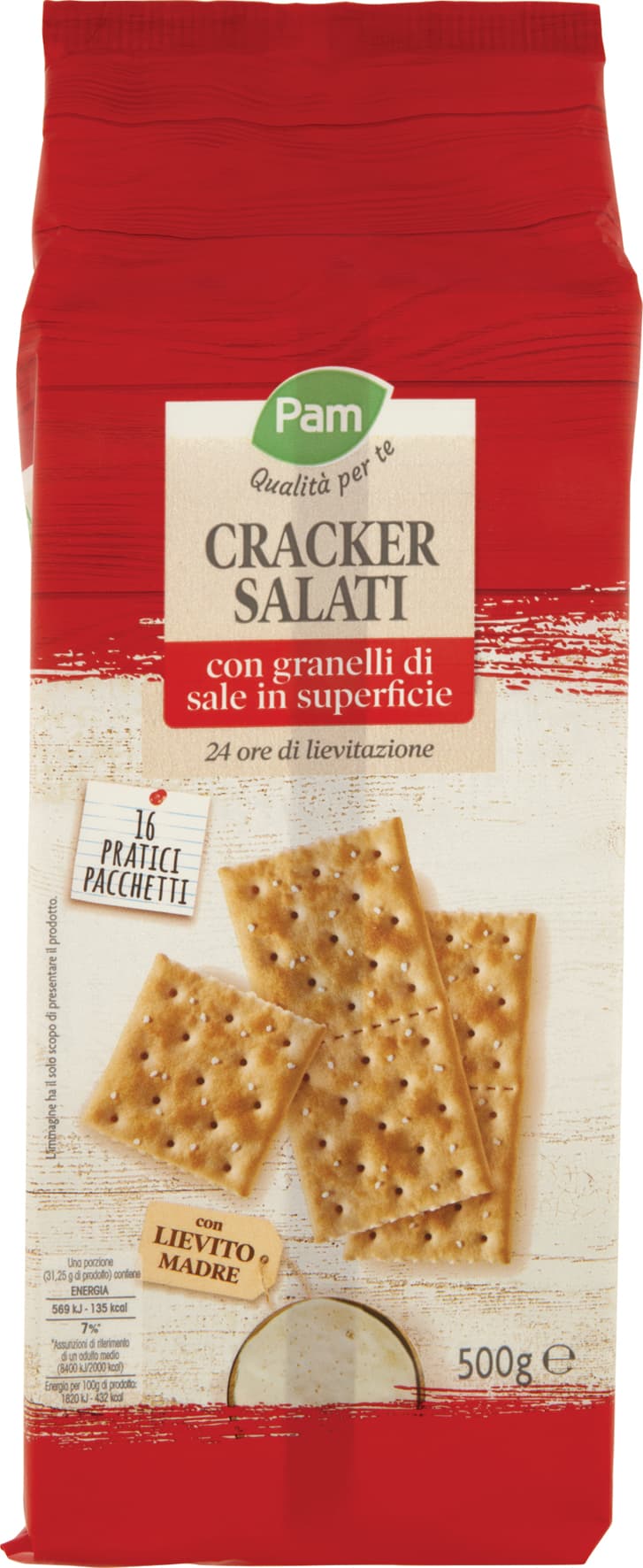 PAM Qualità per te Cracker Salati con granelli di sale in superficie 16 x 31,25 g – immagine 2