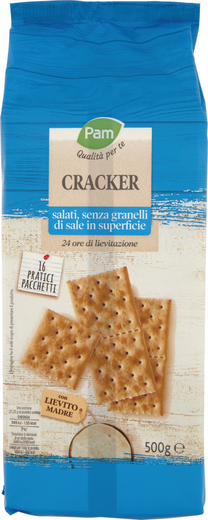 PAM Qualità per te Cracker salati, senza granelli di sale in superficie 16 x 31,25 g – immagine 2