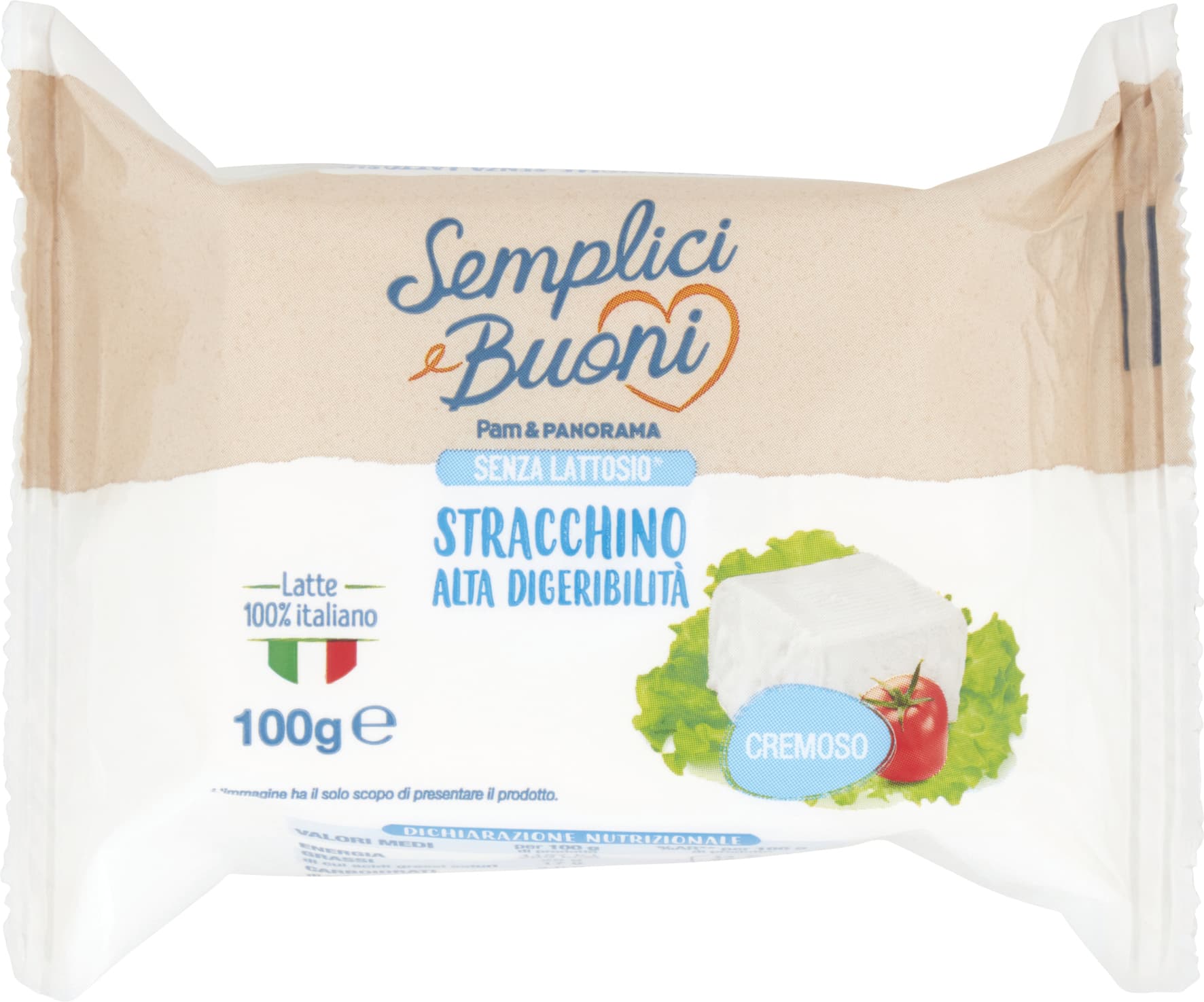 SEMPLICI E BUONI Senza Lattosio Stracchino Alta Digeribilità 100 g – immagine 2