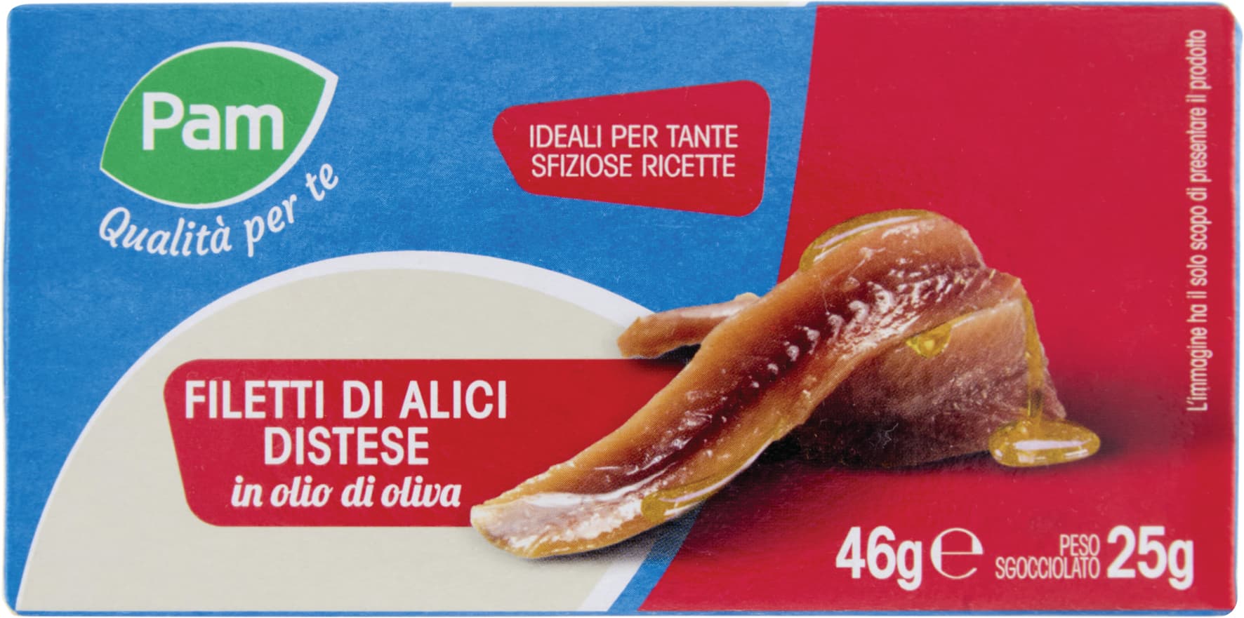 PAM Qualità per te Filetti di Alici Distese in olio di oliva 46 g – immagine 2