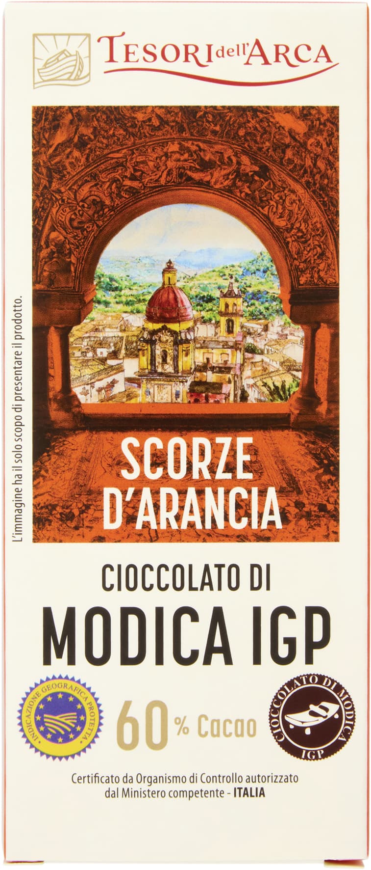 TESORI DELL'ARCA Cioccolato di Modica IGP Scorze d'Arancia 60% Cacao 100 g – immagine 2