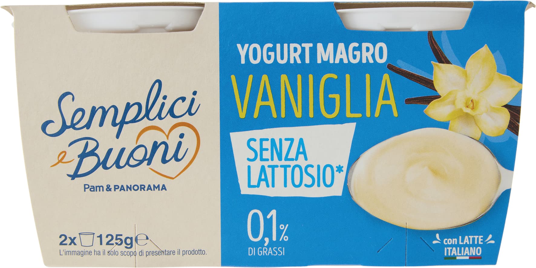SEMPLICI E BUONI Senza Lattosio Yogurt Magro Vaniglia 2 x 125 g – immagine 2