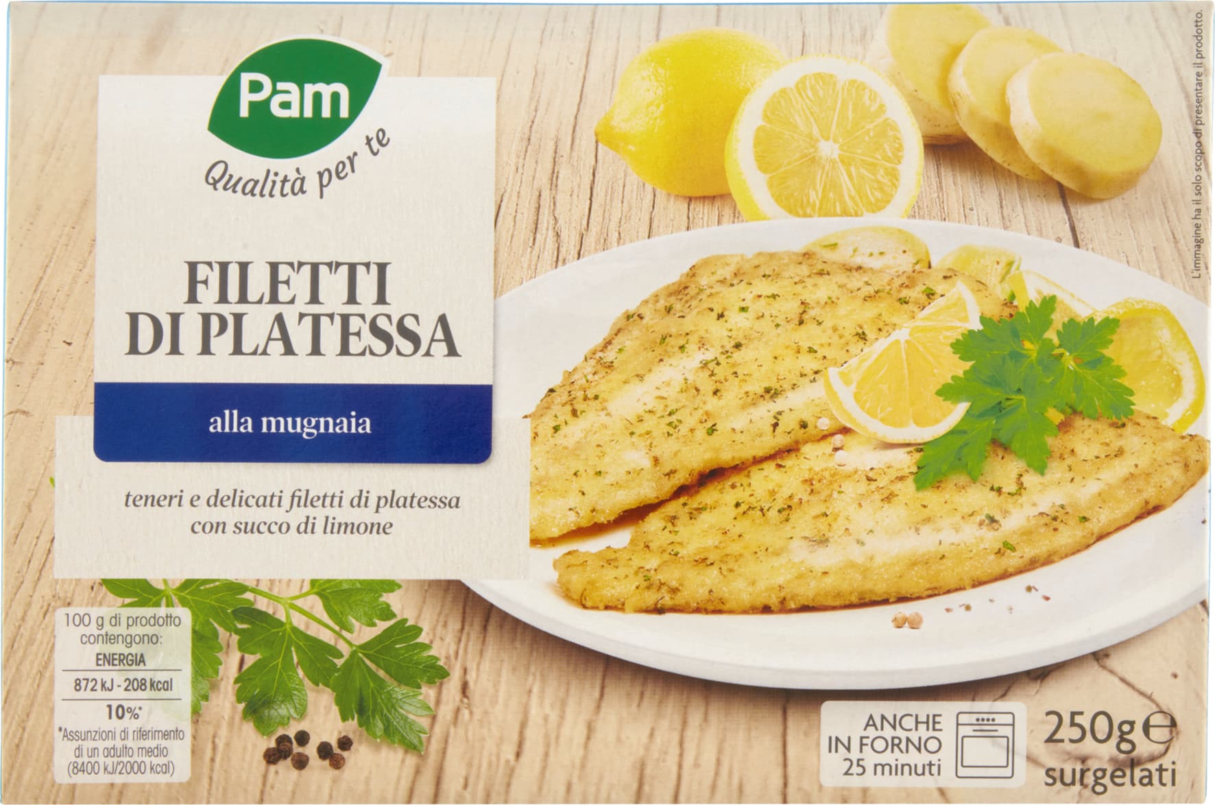 PAM PANORAMA Filetti di Platessa alla mugnaia surgelati 300g (100g x 3) – immagine 2