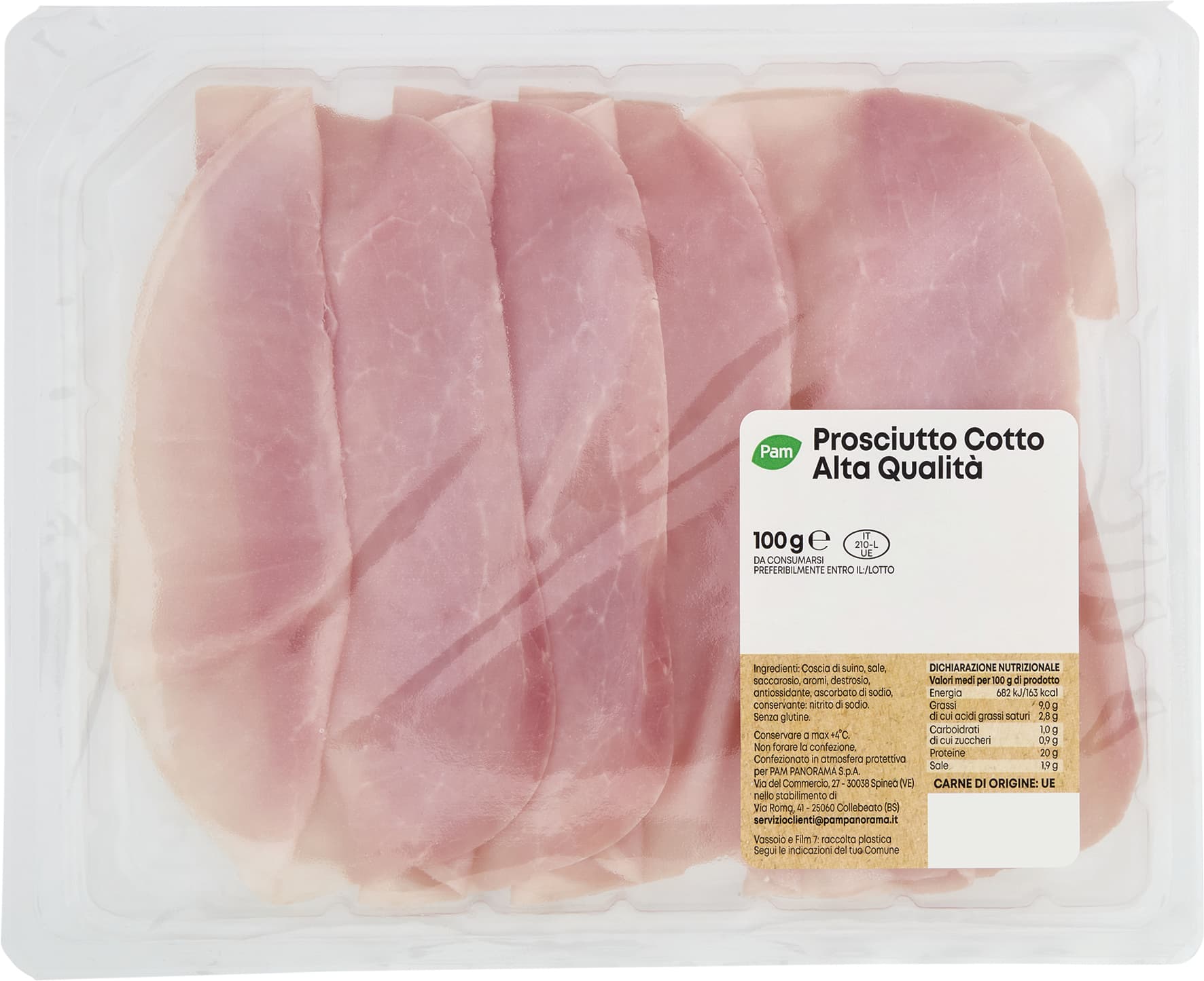 PAM Prosciutto Cotto Alta Qualità 100 g – immagine 2