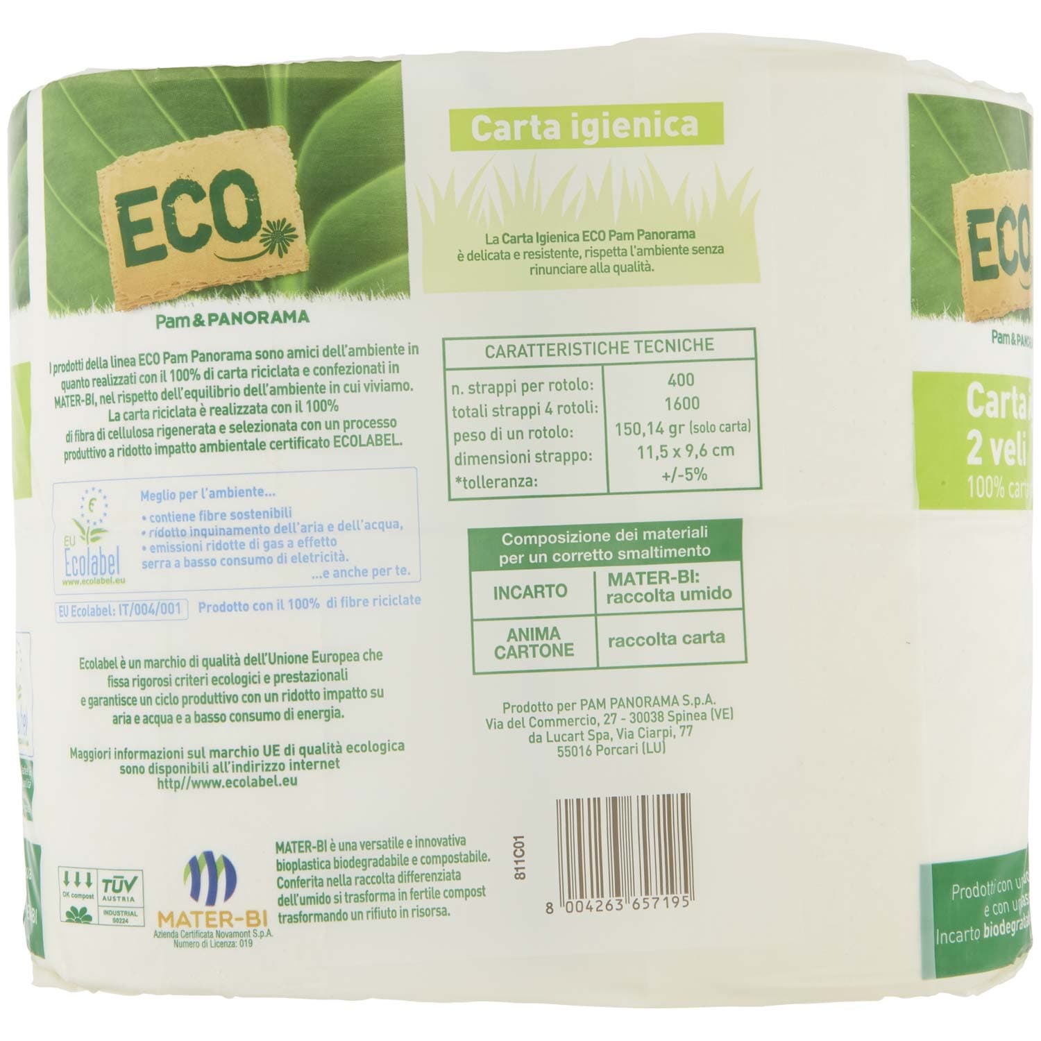 ECO Carta igienica 2 veli 100% carta riciclata 4 rotoli – immagine 5
