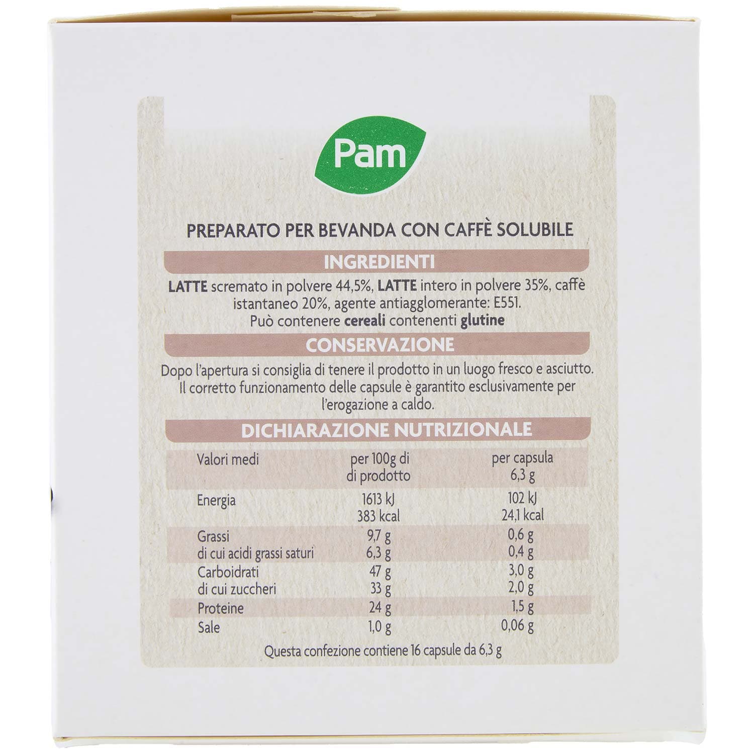 PAM Capsule Cortado Cremoso Compatibili Nescafè* Dolce Gusto* 100,8g (16x6,3g) – immagine 6