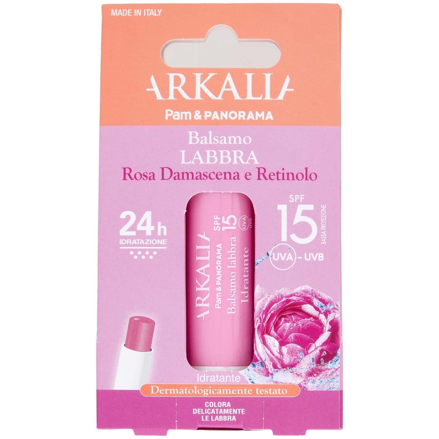 ARKALIA Balsamo Labbra Rosa Damascena e Retinolo SPF 15 UVA Idratante 5,7 ml – immagine 3