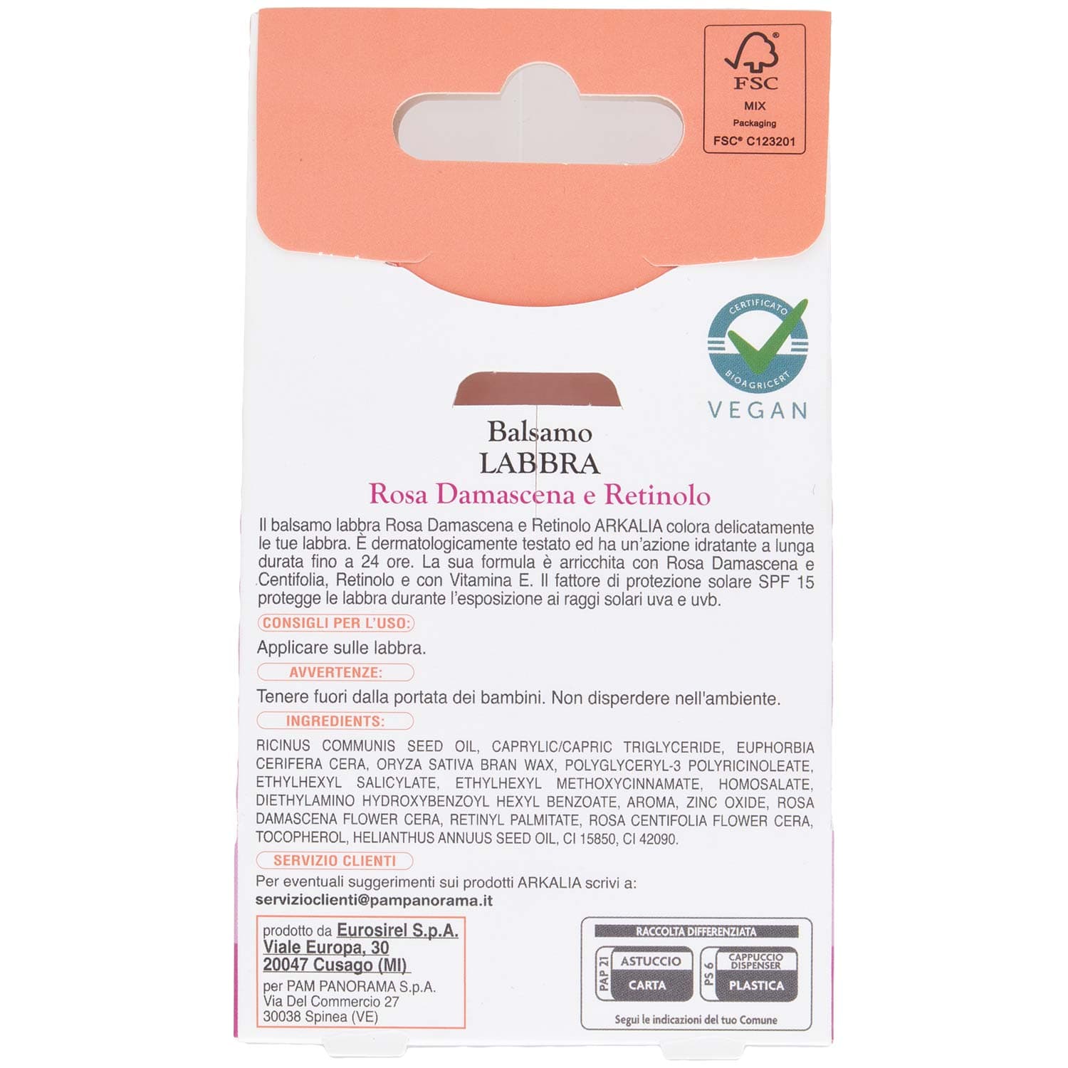 ARKALIA Balsamo Labbra Rosa Damascena e Retinolo SPF 15 UVA Idratante 5,7 ml – immagine 5