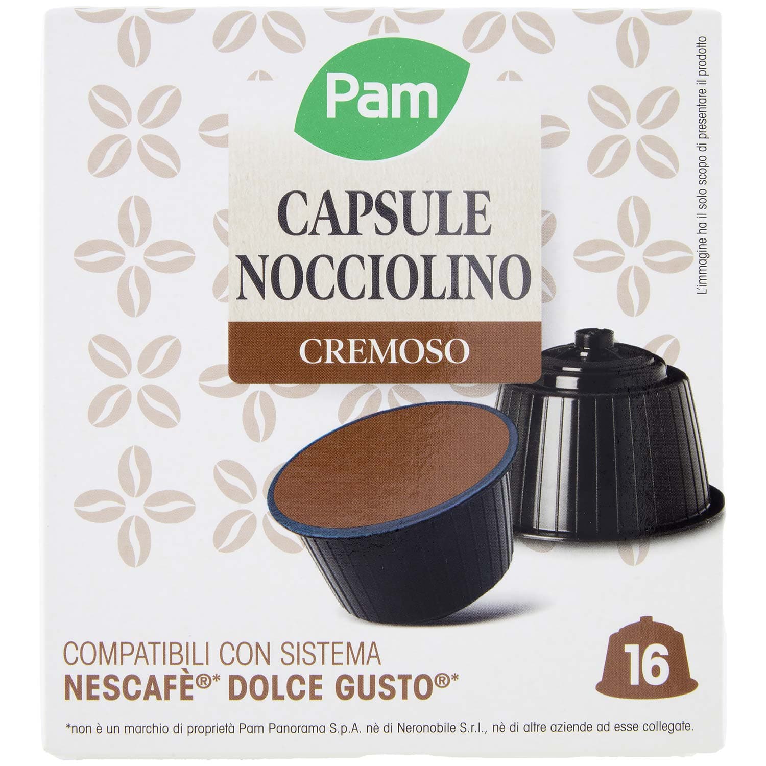 PAM Capsule Nocciolino Cremoso Compatibili Nescafè* Dolce Gusto* 192g (16x12g) – immagine 3