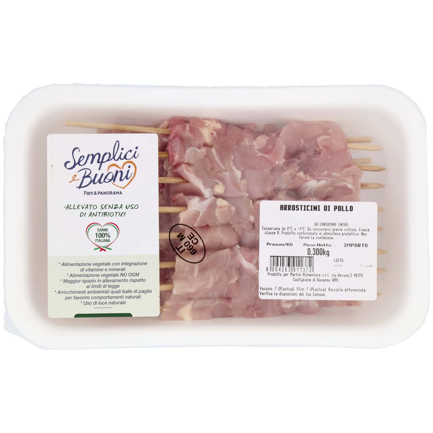 SEMPLICI E BUONI Senza Antibiotici Arrosticini di Pollo 0,300 kg – immagine 3