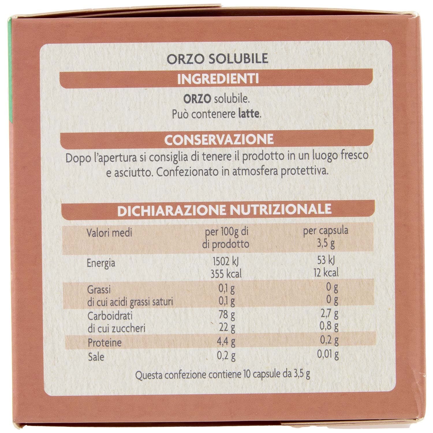 PAM Qualità per te Orzo 10 capsule Compatibili con sistema Lavazza* a Modo Mio* 35g (3,5g x 10) – immagine 6