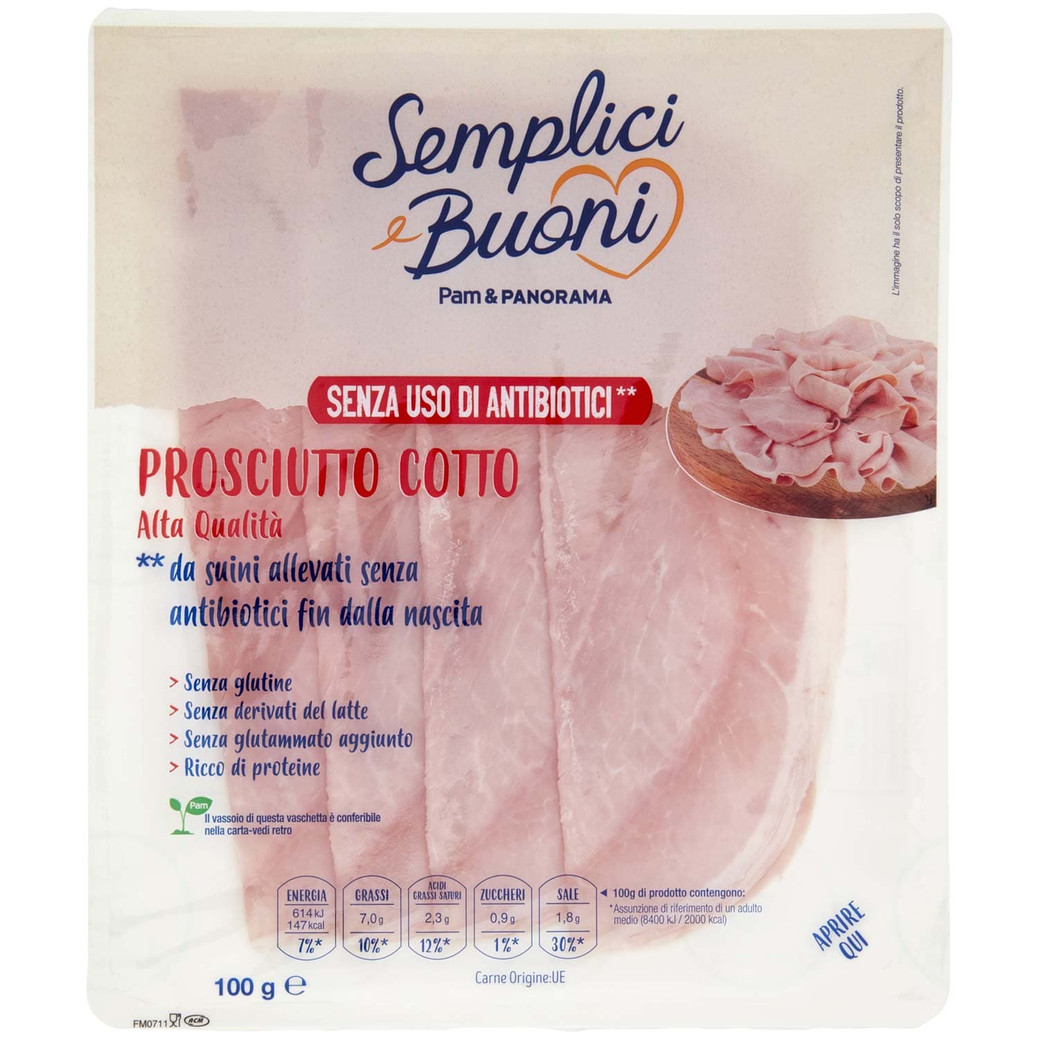 SEMPLICI E BUONI Prosciutto Cotto Alta Qualità 100 g – immagine 3