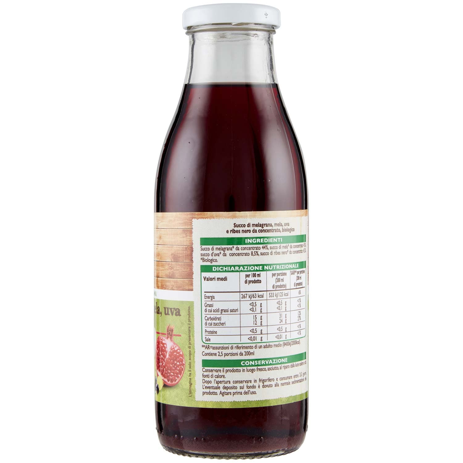 BIO Melagrana, mela, uva e ribes nero Biologici 500 ml – immagine 6