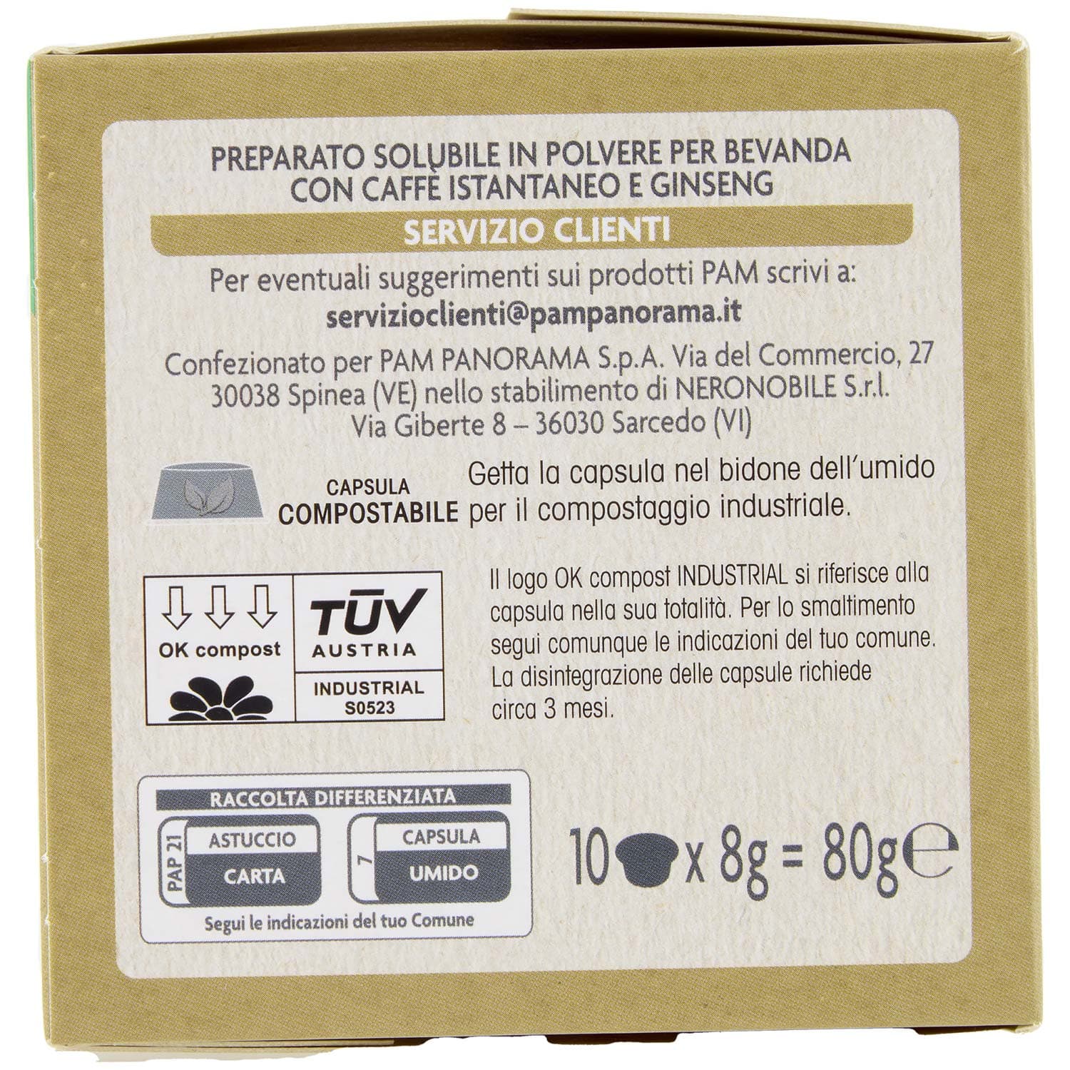 PAM Qualità per te Ginseng 10 capsule Compatibili con sistema Lavazza* a Modo Mio* 75 g (7,5g x 10) – immagine 4