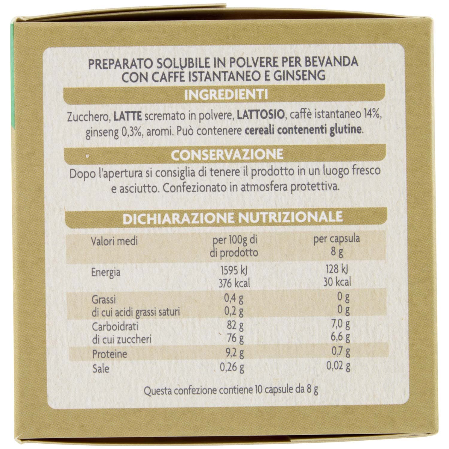 PAM Qualità per te Ginseng 10 capsule Compatibili con sistema Lavazza* a Modo Mio* 75 g (7,5g x 10) – immagine 6