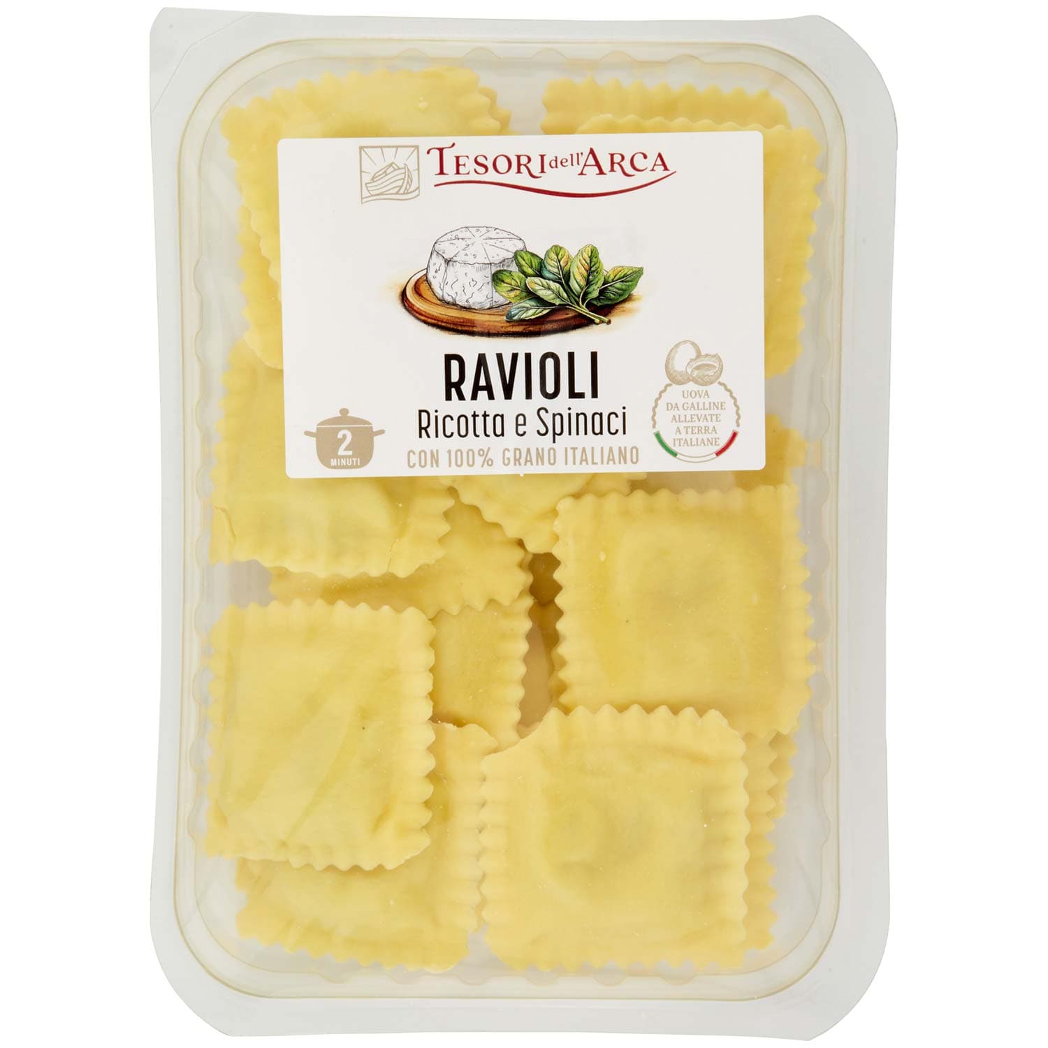 TESORI DELL'ARCA Ravioli Ricotta e Spinaci 250 g – immagine 3