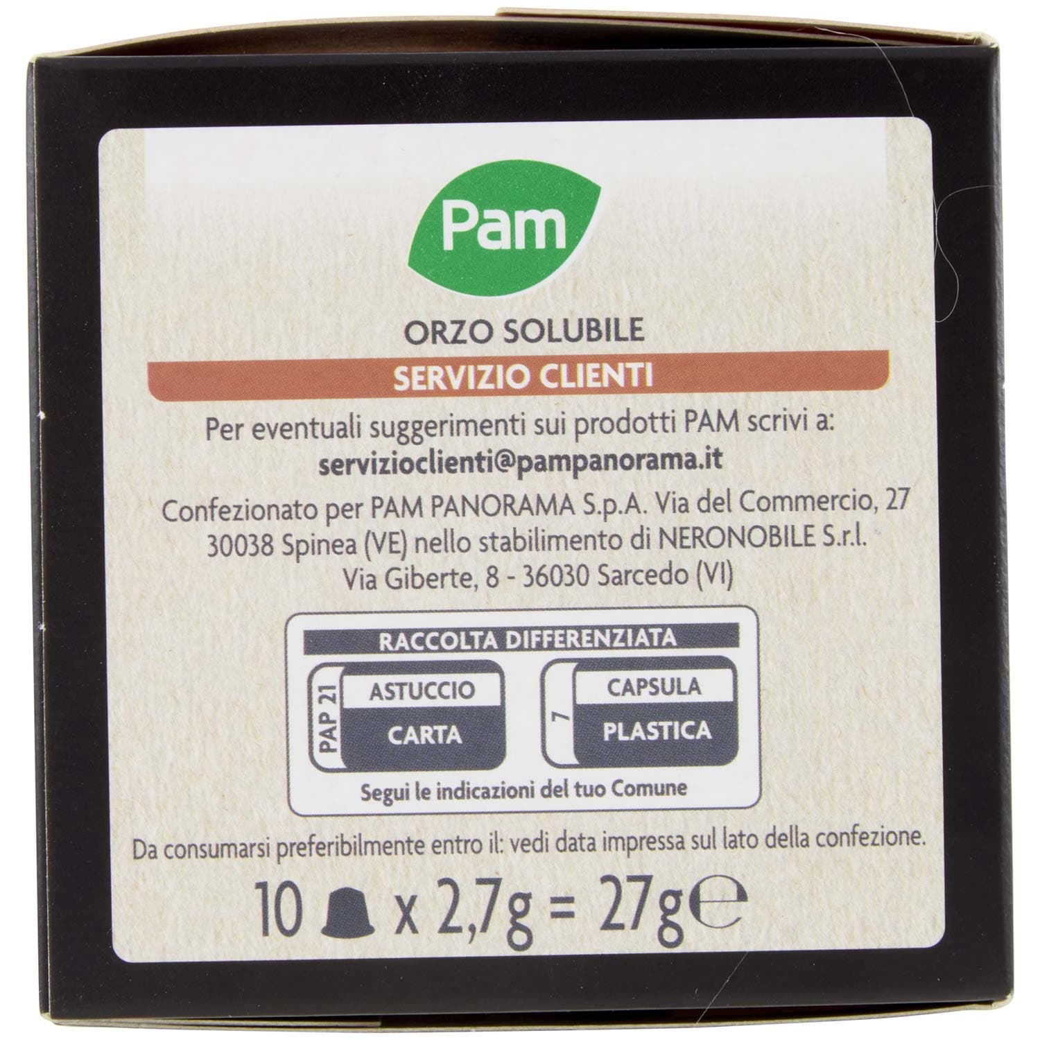 PAM Capsule Orzo Intenso Compatibili Nespresso* 27g (10x2,7g) – immagine 4