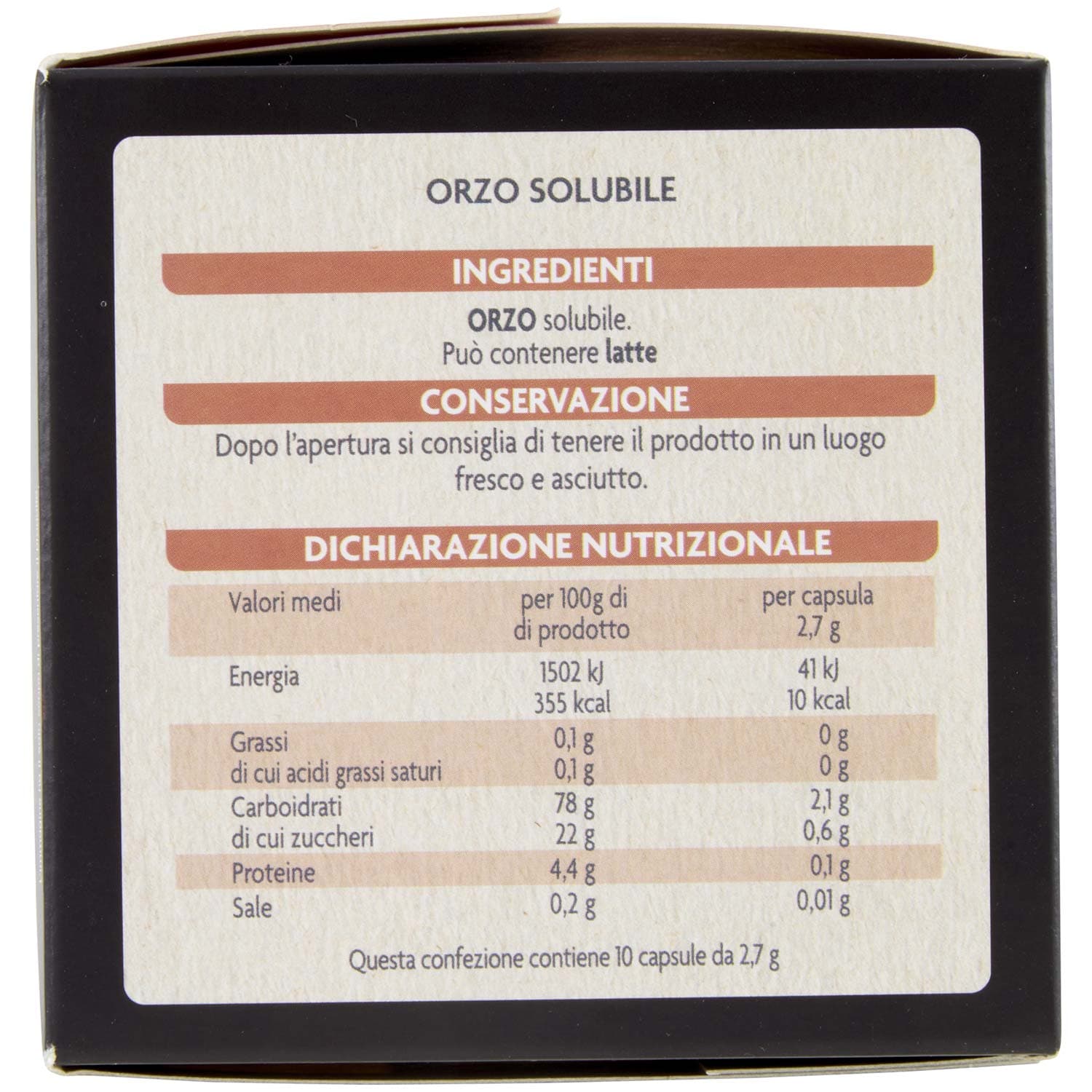 PAM Capsule Orzo Intenso Compatibili Nespresso* 27g (10x2,7g) – immagine 6