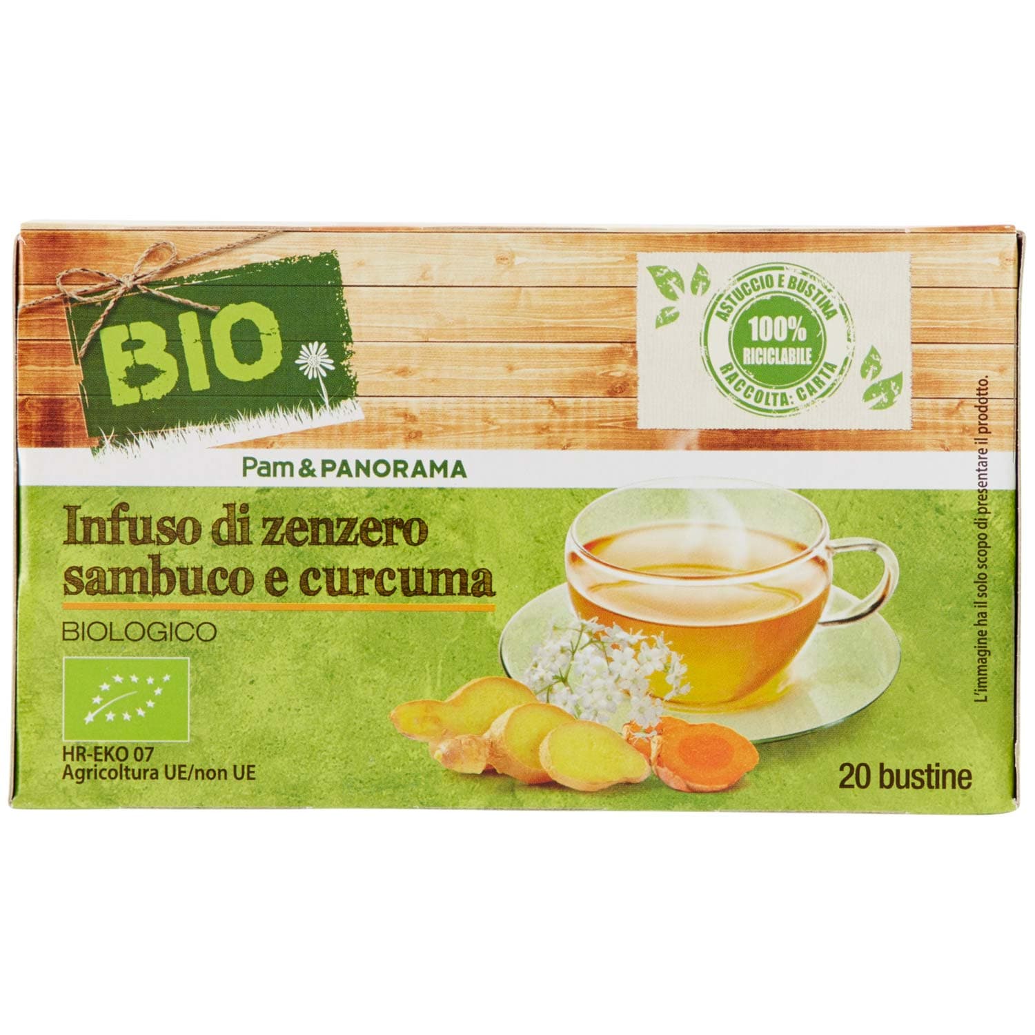BIO Infuso di zenzero sambuco e curcuma 20 x 1,85 g – immagine 5