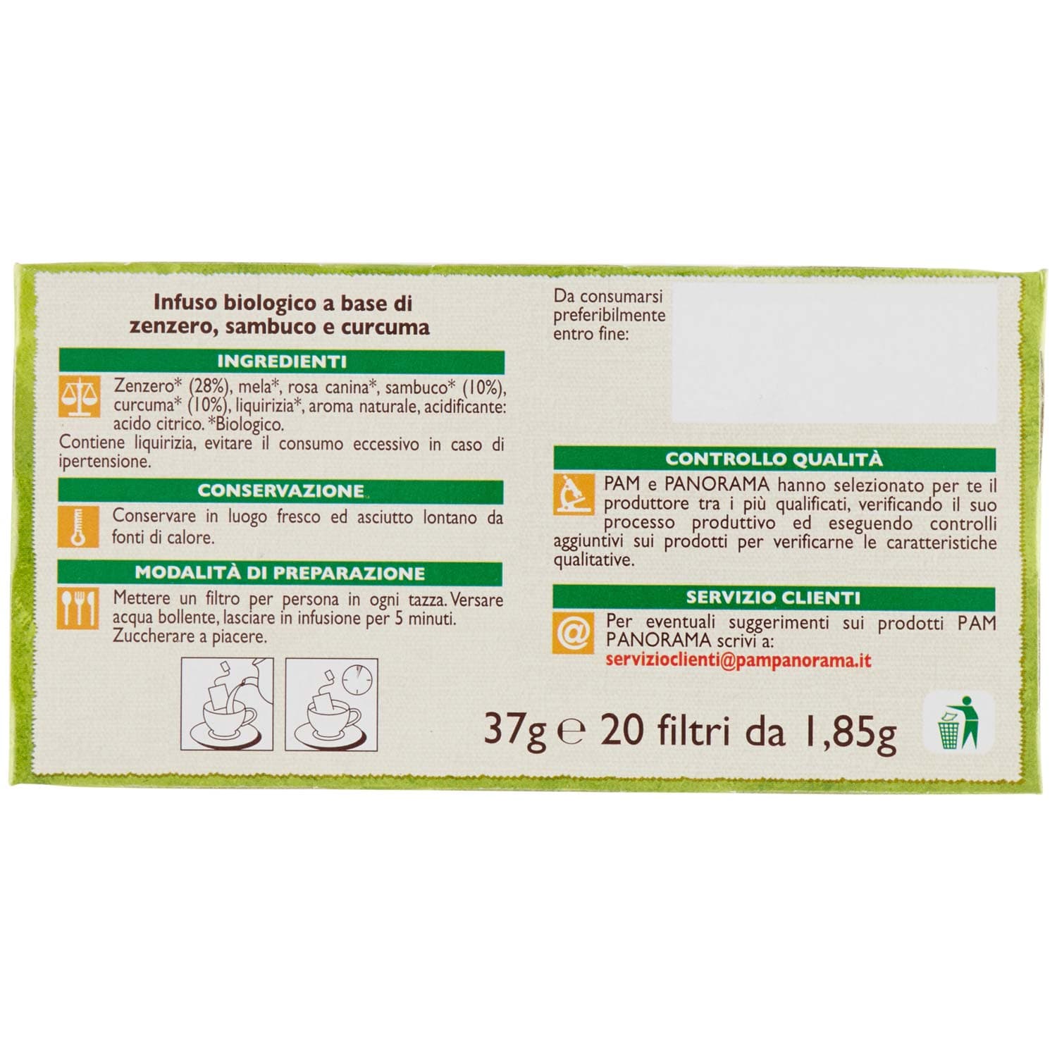 BIO Infuso di zenzero sambuco e curcuma 20 x 1,85 g – immagine 8