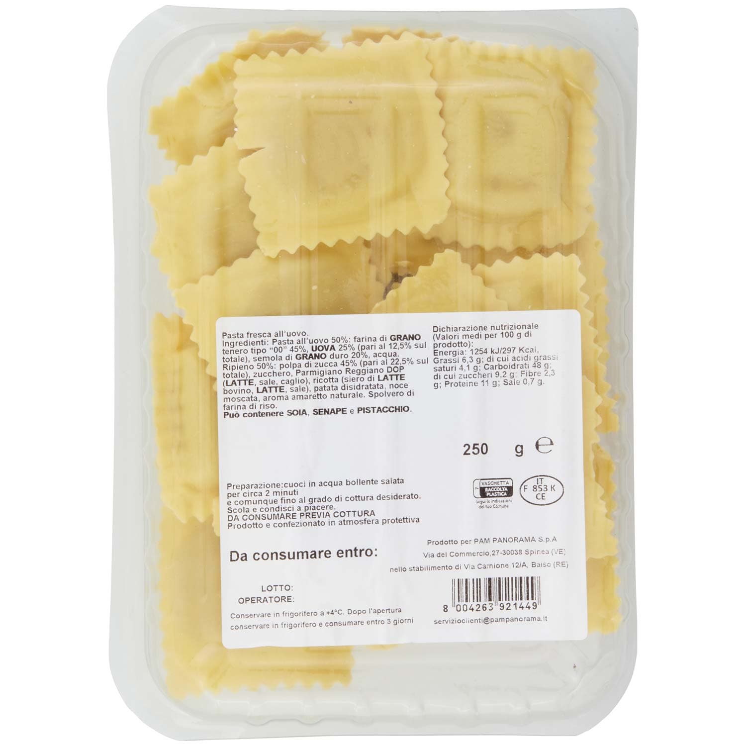 TESORI DELL'ARCA ravioli di Zucca 250 g – immagine 5