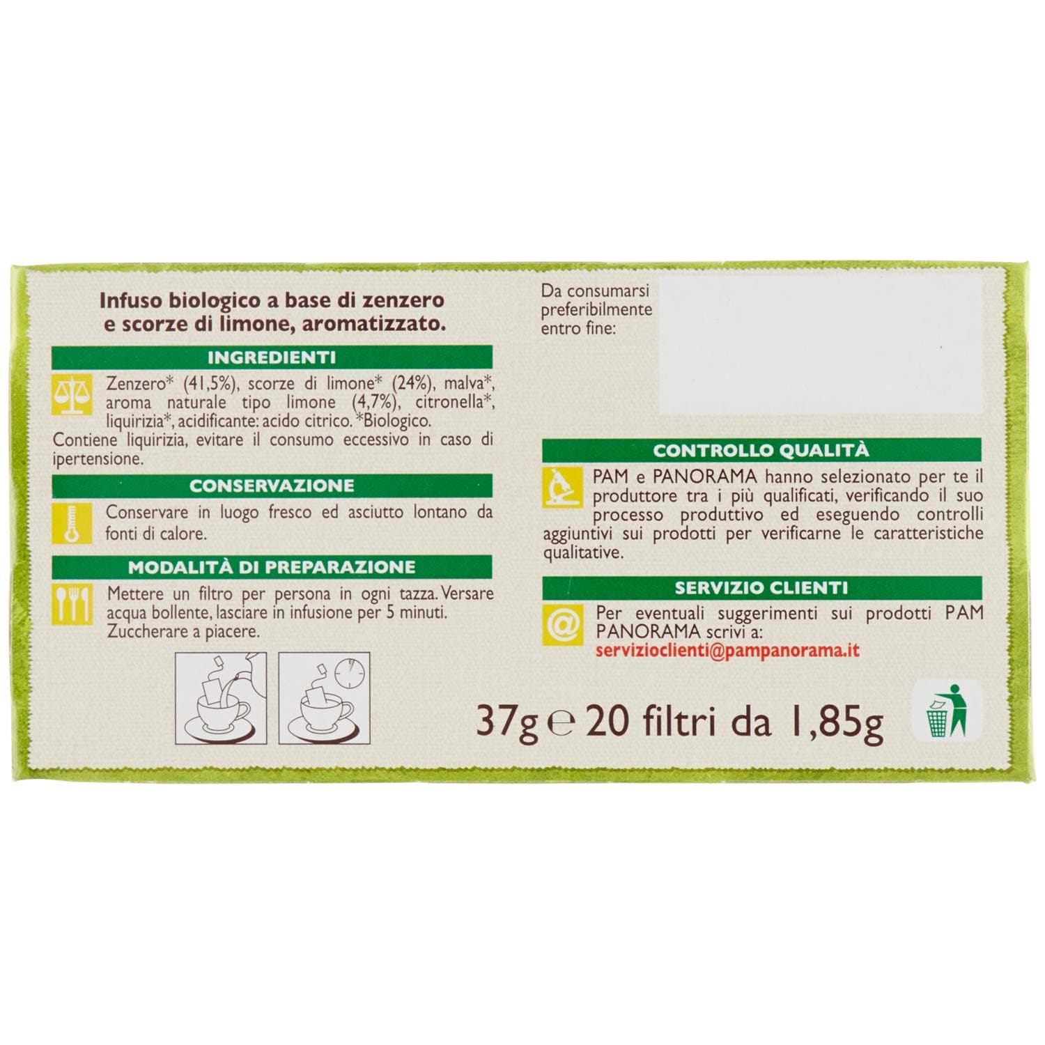 BIO Infuso di zenzero e limone 20 x 1,85 g – immagine 8