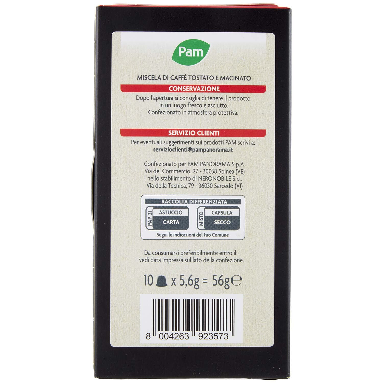 PAM Capsule Caffè Cremoso Compatibili Nespresso* 56g (10x5,6g) – immagine 5