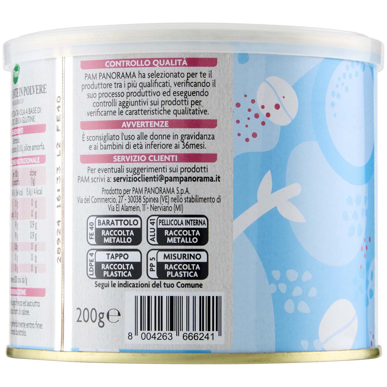 PAM PANORAMA Dolcificante in Polvere ipocalorico 200 g – immagine 4