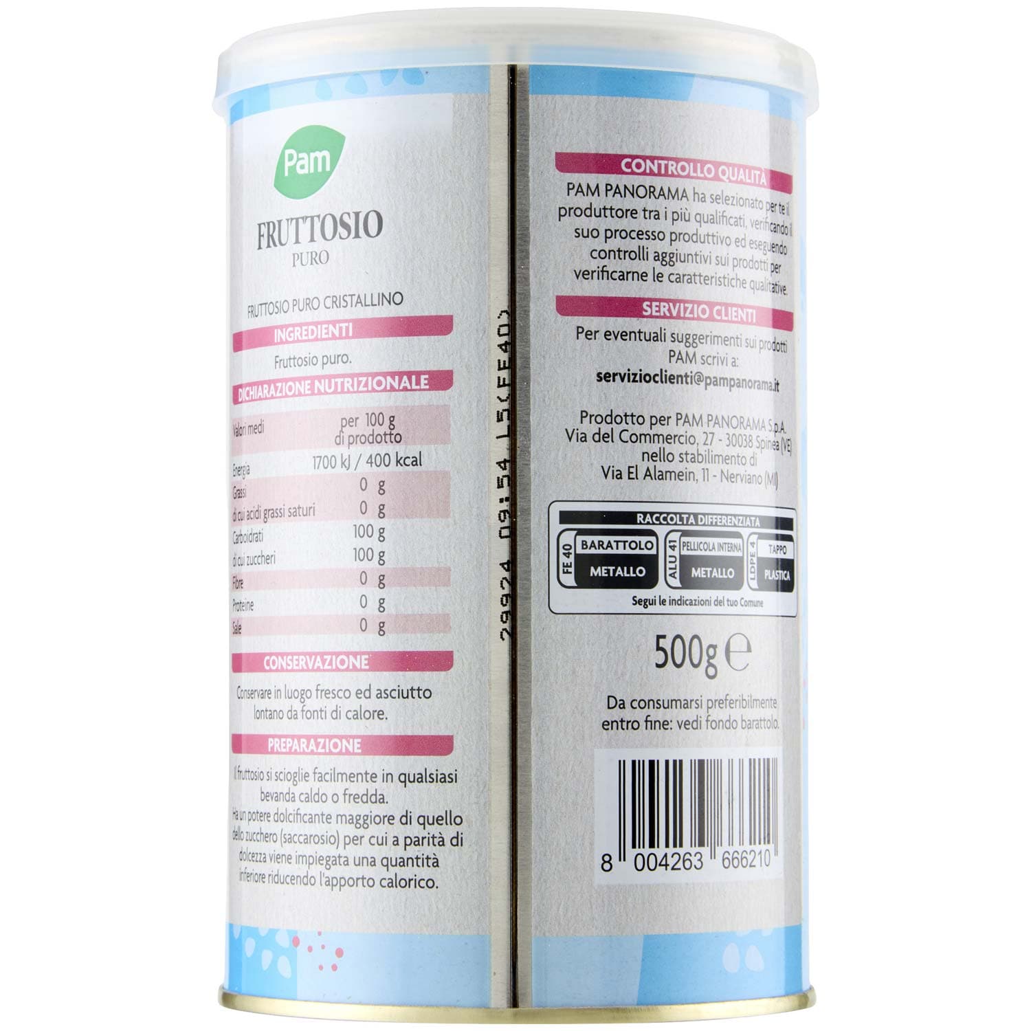 PAM PANORAMA Fruttosio 500 g – immagine 5