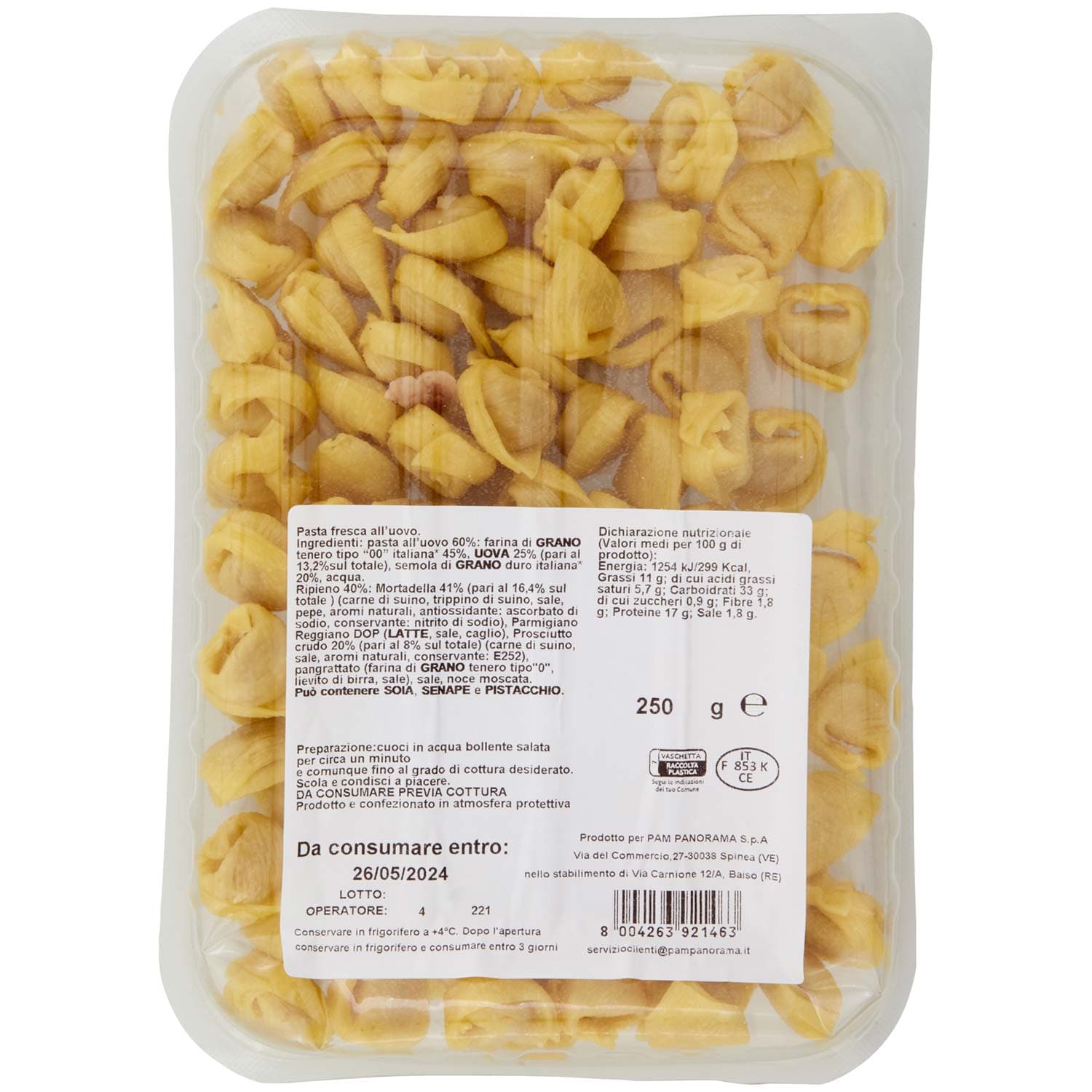 TESORI DELL'ARCA Cappelletti al Prosciutto Crudo 250 g – immagine 5