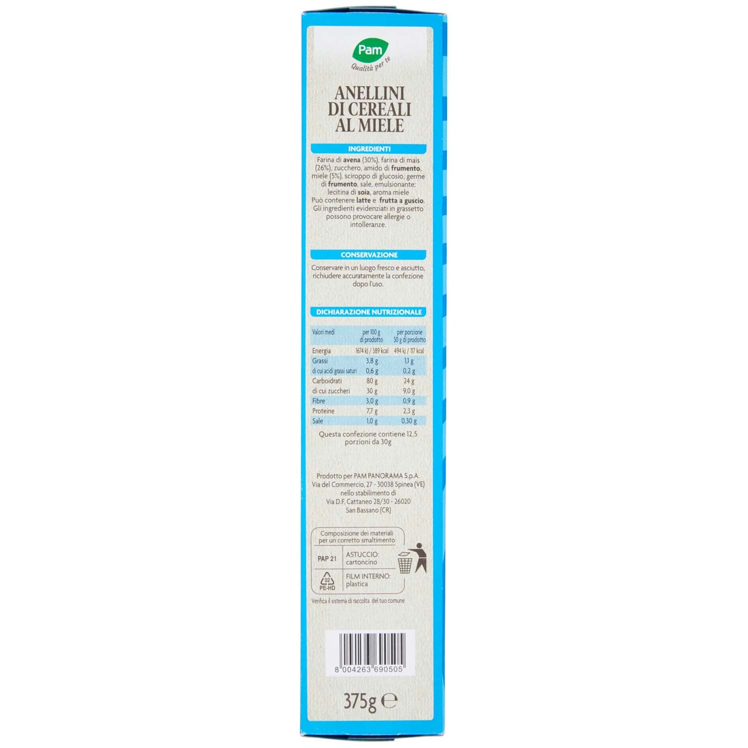 PAM PANORAMA Anellini di Cereali al Miele 375 g – immagine 6