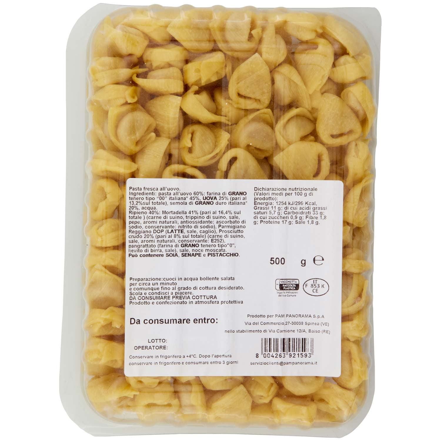 TESORI DELL'ARCA Cappelletti al Prosciutto Crudo 500 g – immagine 5