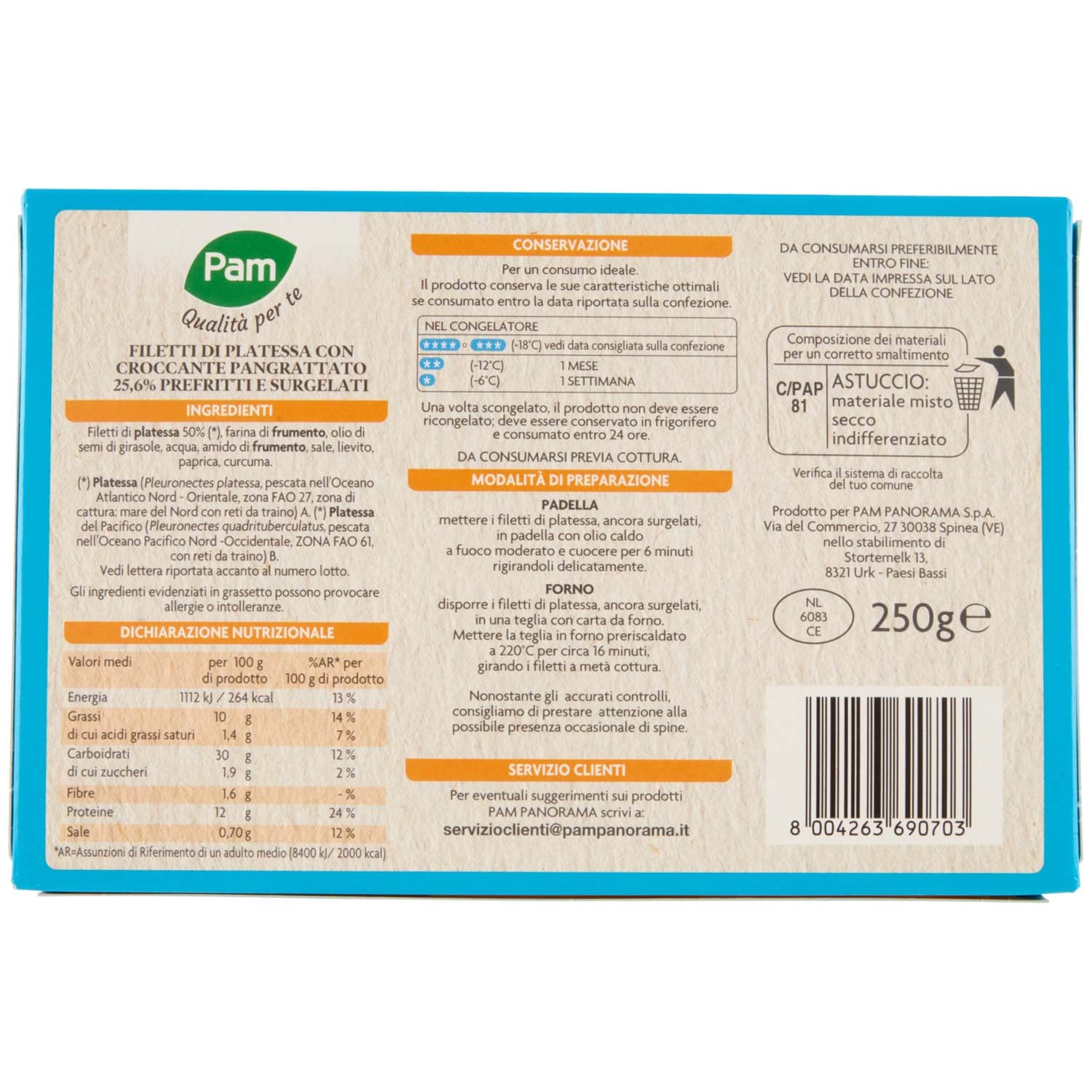 PAM Qualità per te Filetti di Platessa impanati 250 g – immagine 5