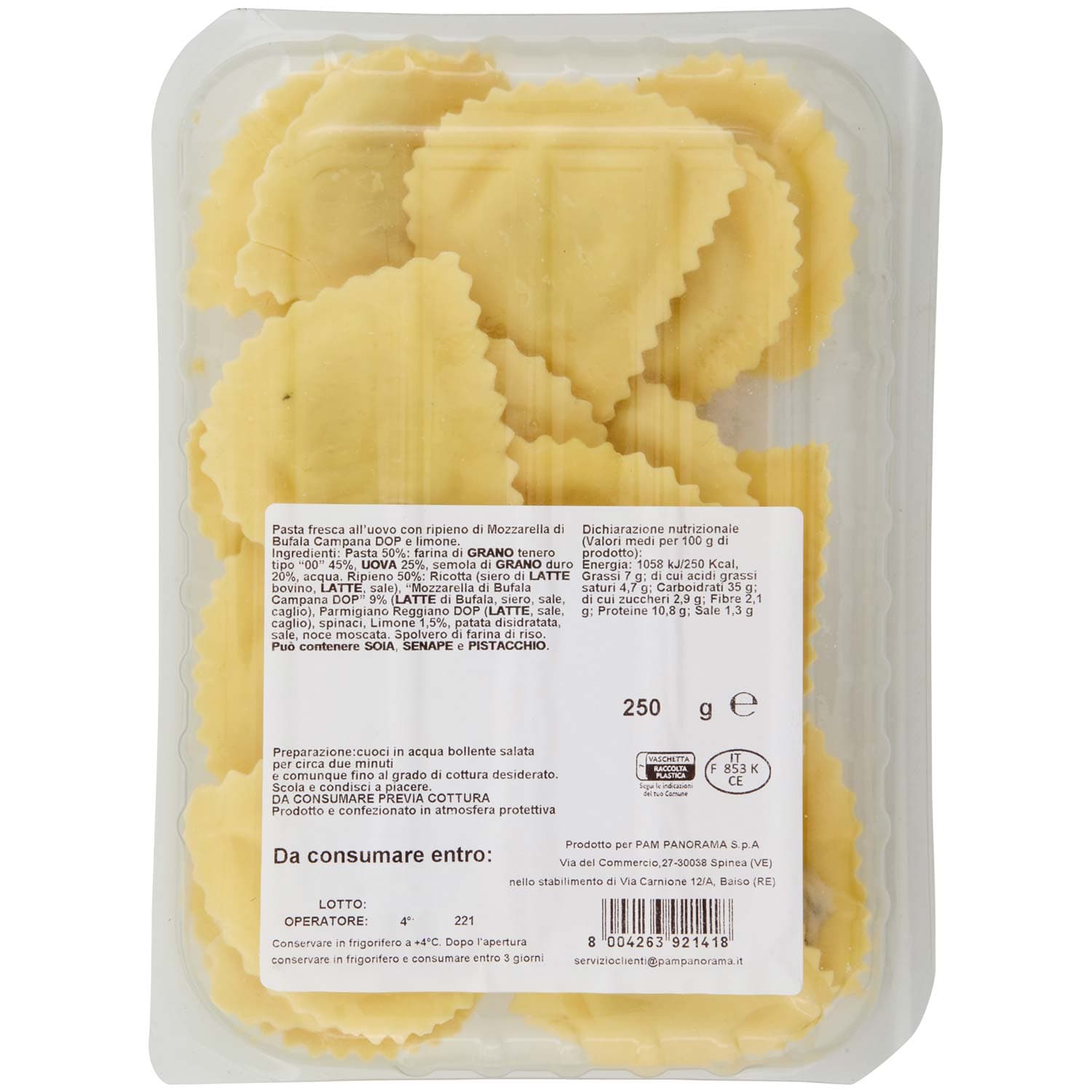 TESORI DELL'ARCA Mezzelune con Bufala e Limone 250 g – immagine 5