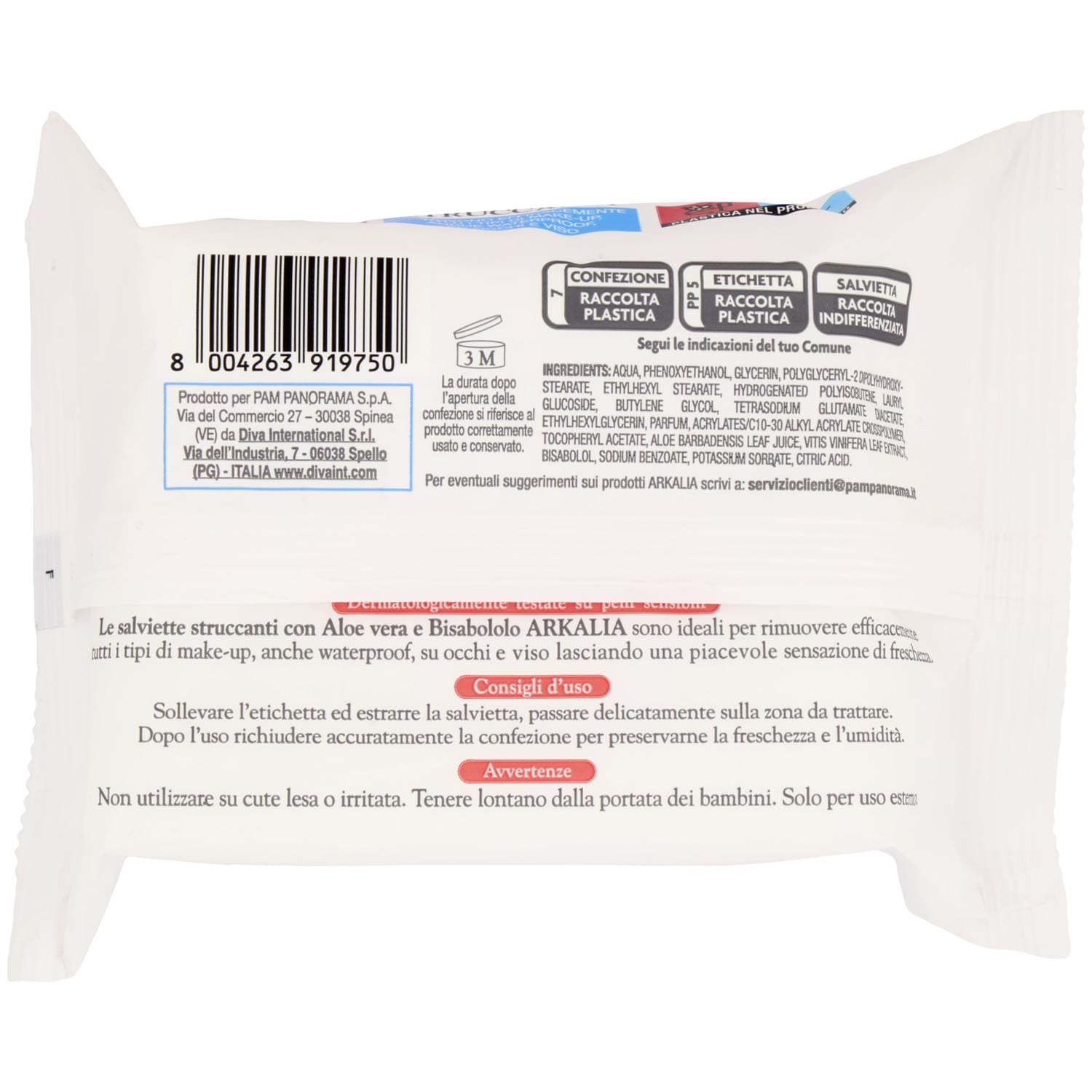 ARKALIA Salviette Struccanti Viso e Occhi 25 pz – immagine 5