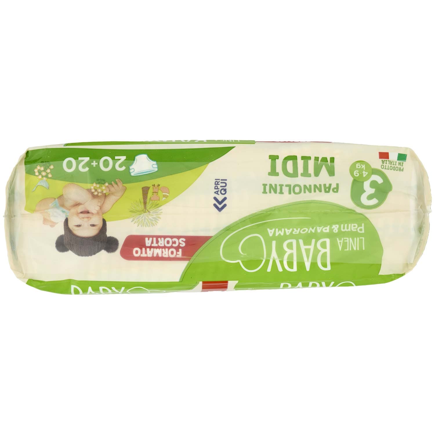 PAM PANORAMA Linea Baby Pannolini Midi 3 4-9 kg 20+20 pz – immagine 7