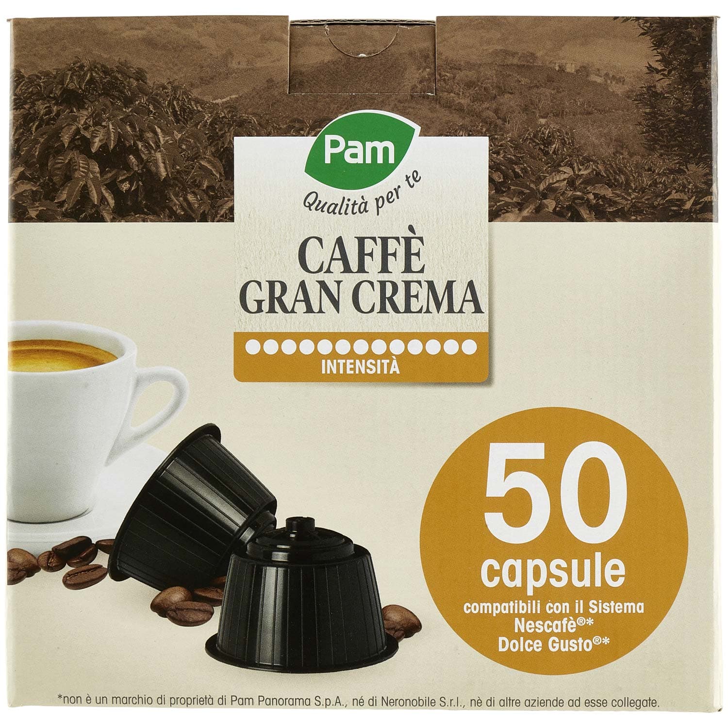 PAM Qualità per te Caffè Gran Aroma 50 capsule compatibili Nescafè* Dolce Gusto* 350g (50x7g) – immagine 3