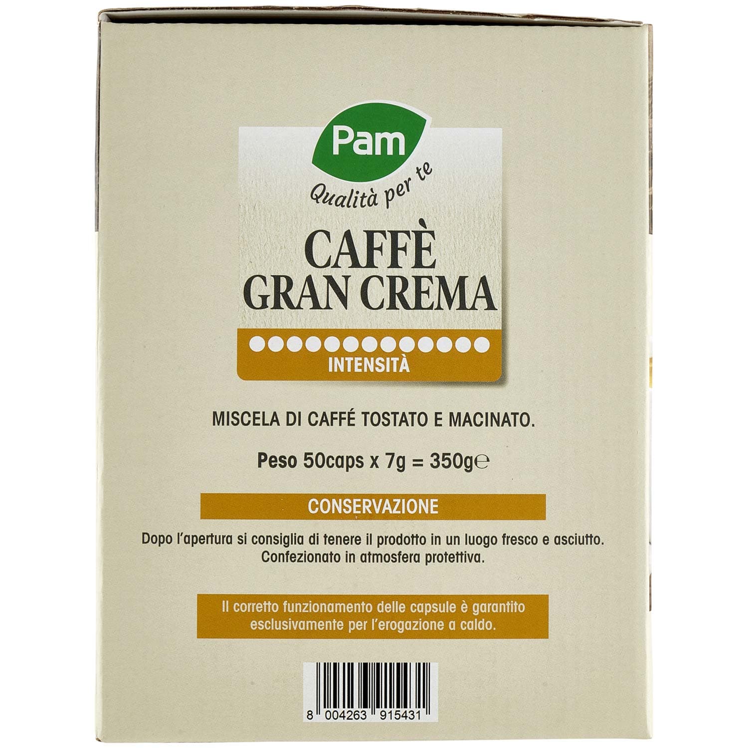 PAM Qualità per te Caffè Gran Aroma 50 capsule compatibili Nescafè* Dolce Gusto* 350g (50x7g) – immagine 4