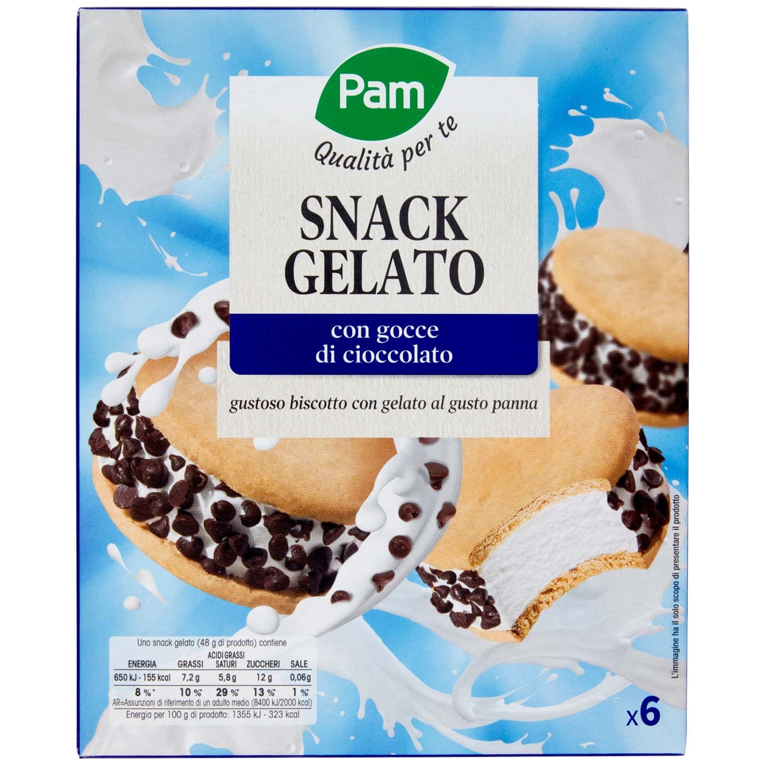 PAM PANORAMA Snack Gelato con gocce di cioccolato 6 x 48 g – immagine 5