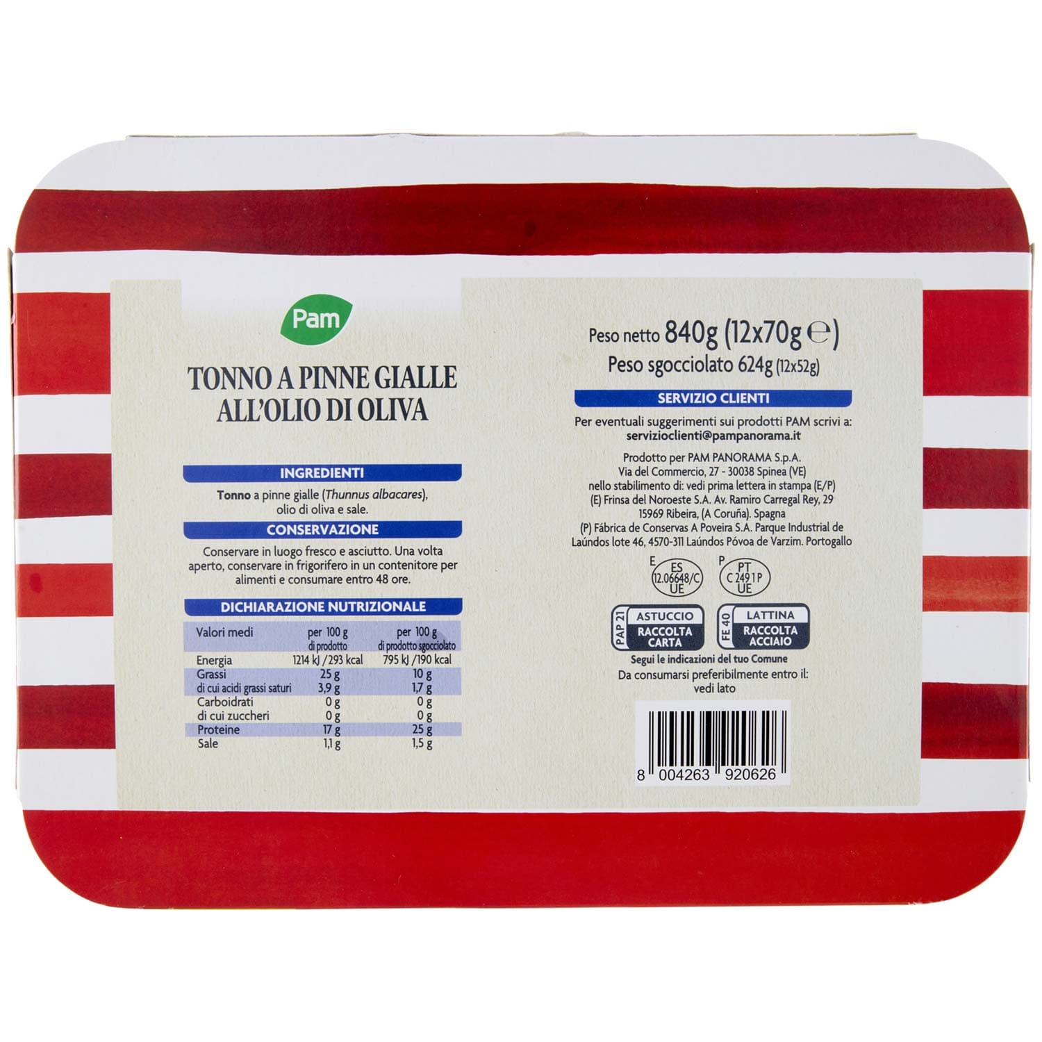 PAM Tonno all'Olio di Oliva 12 x 70 g – immagine 5