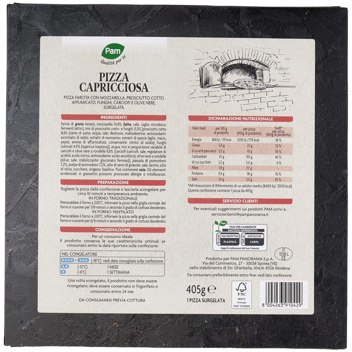 PAM Qualità per te Pizza Capricciosa Surgelata 405 g – immagine 5