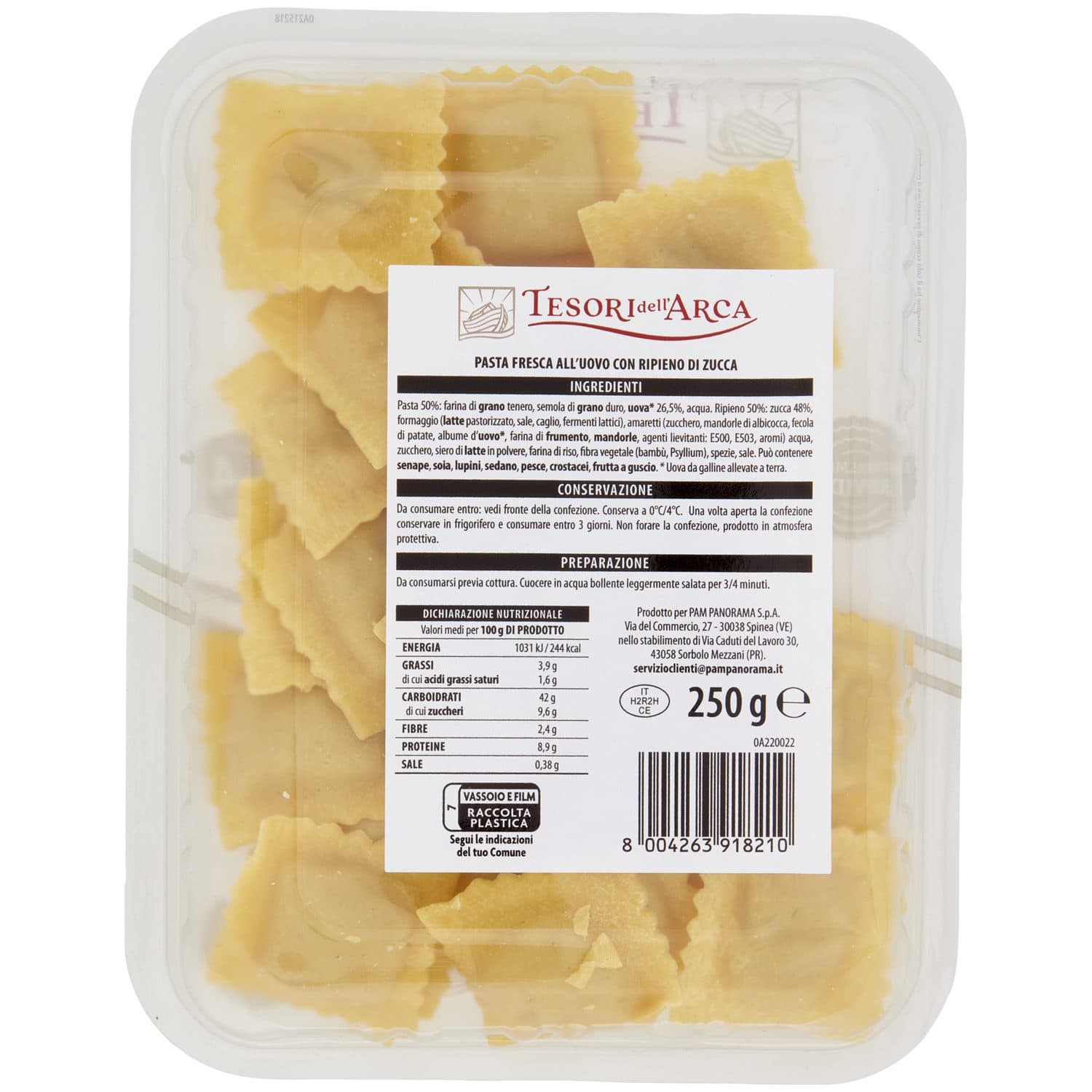 TESORI DELL'ARCA Ravioli di Zucca 250 g – immagine 5