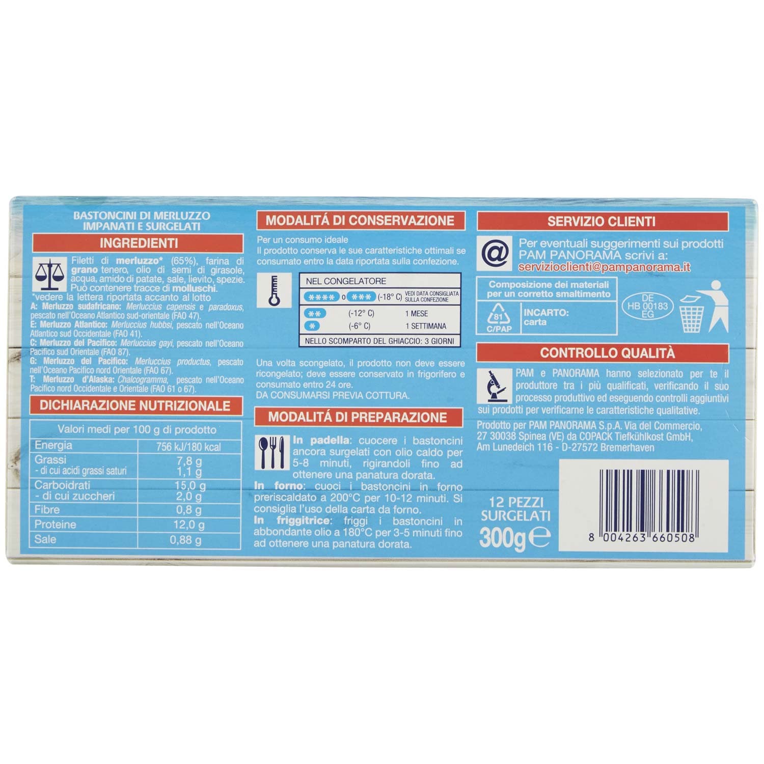 PAM PANORAMA Bastoncini di Merluzzo Surgelati 300 g – immagine 5